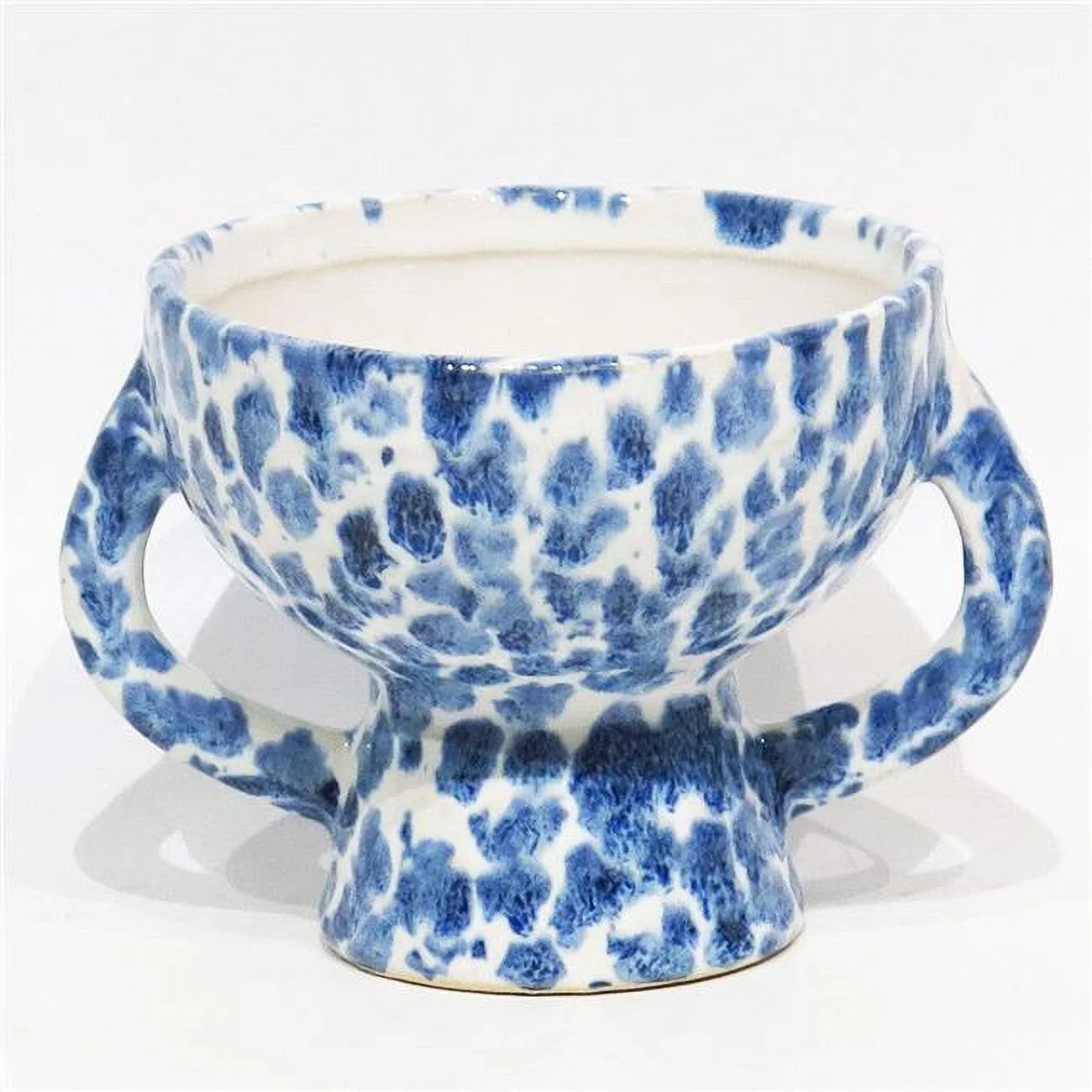 AI-CE04-228-Q04 Blue & White Glaze Pedestal with Handles Planter - Set of 4