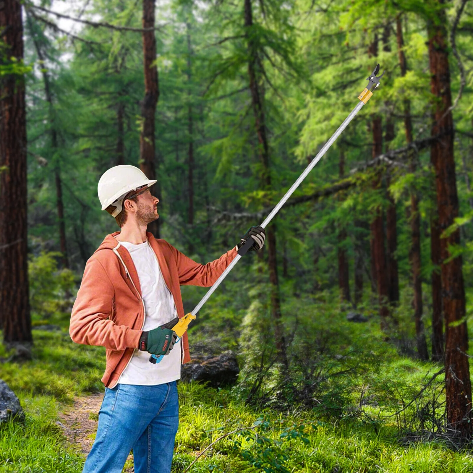 Miumaeov 6.56ft Cordless Electric Pruning Shears Intelligent Safety Switch Tree Branch Cutting Machine V-shaped Edge for Fruit Trees Vineyards