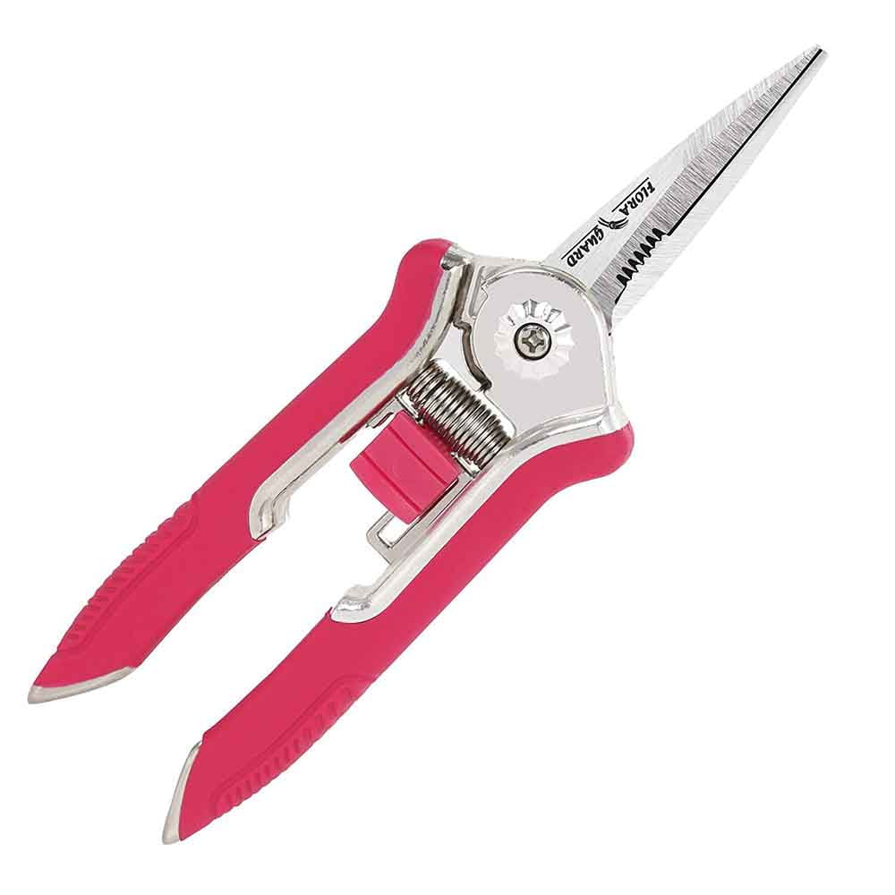 FLORA GUARD 6.5 Bypass Pruning Shears for Gardening,Sharp Plant Trimming Scissors for Precise Cuts (Pink)