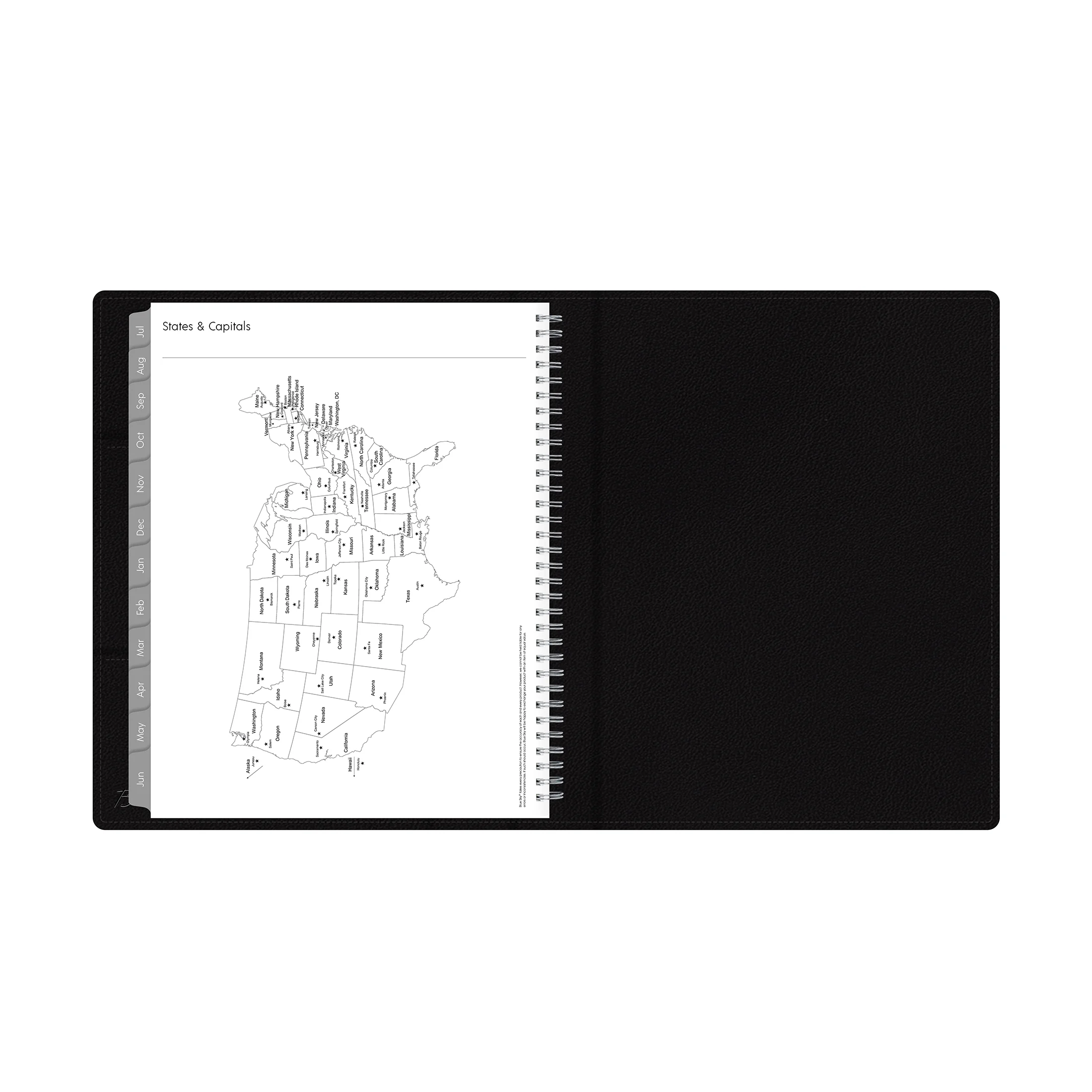 2024-25 Weekly Monthly Refillable Planner, 8.5x11, by Blue Sky, Black