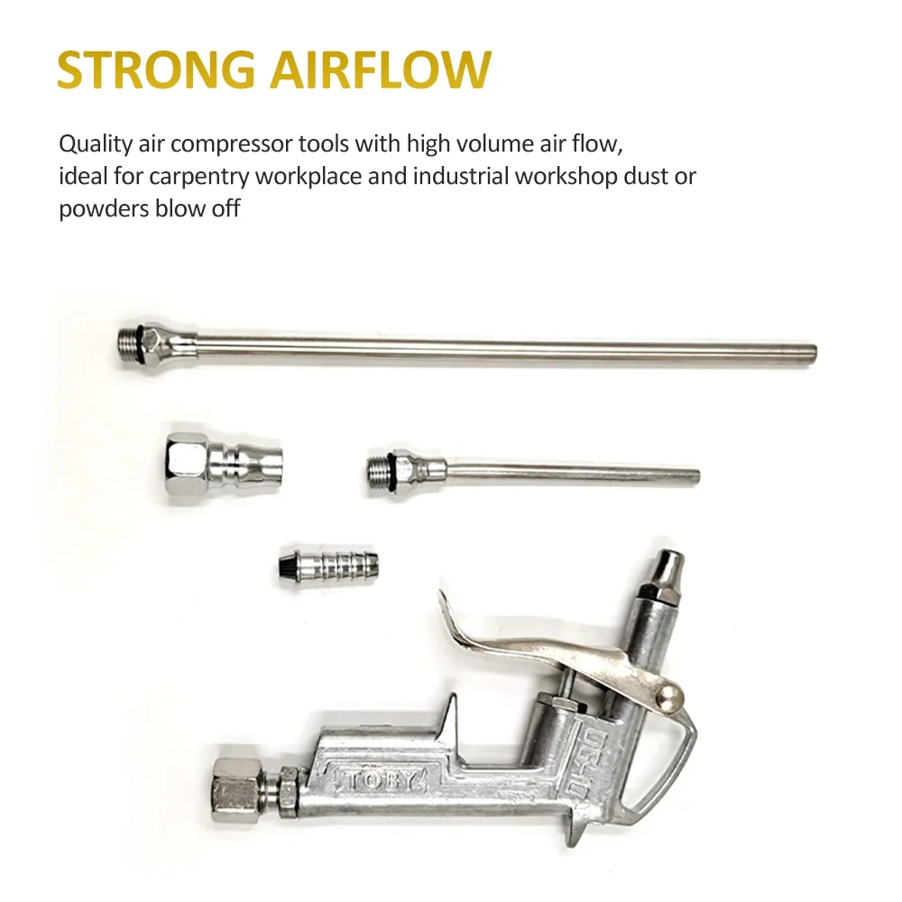 Lixada Air Blow Kit 5Pcs Pneumatic Dust Blower with Extra Nozzles Connectors for Engine Cleaning Automobile Spray Dust Clean