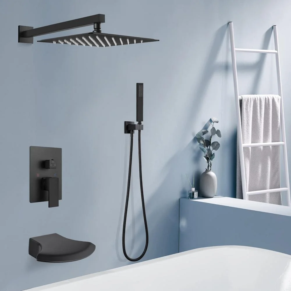 Flroha Shower Head and Faucet Set | Shower System Shower Set | Faucet Shower with Hose, Matte Black Shower Fixtures, Anti-Leak Handheld Shower Combo, Height/Angle Adjustable