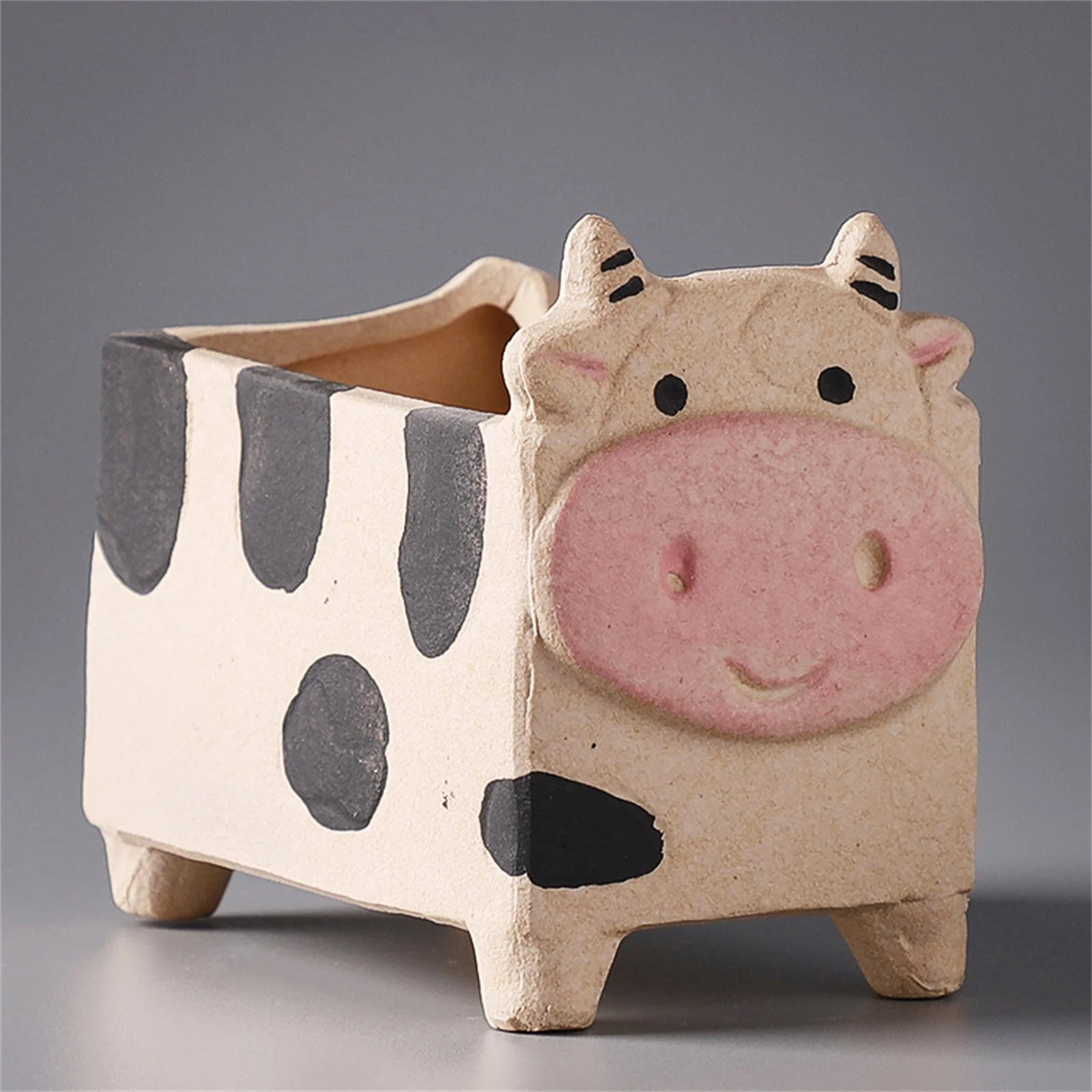 Cute Farm Ceramic Cartoon Flowerpot 1PC Simple And Cartoon Fleshy Flowerpot Gardening Potted Fleshy Flowerpot Animal Flowerpot Ornament Vintage Ornament Set Vintage Christmas Ornament Target