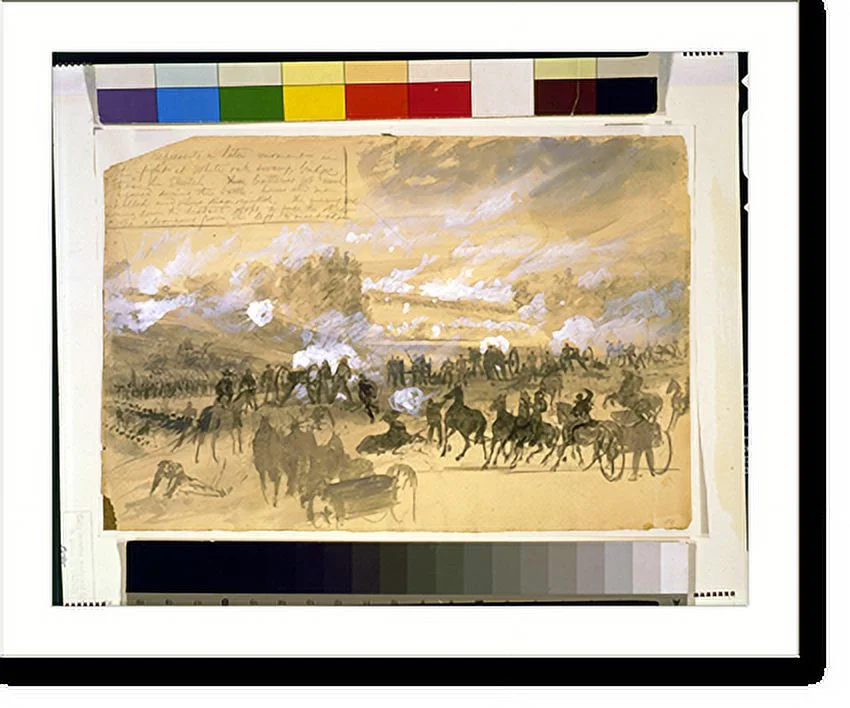 Historic Framed Print, [Battle at White Oak Swamp Bridge] - 2, 17-7/8