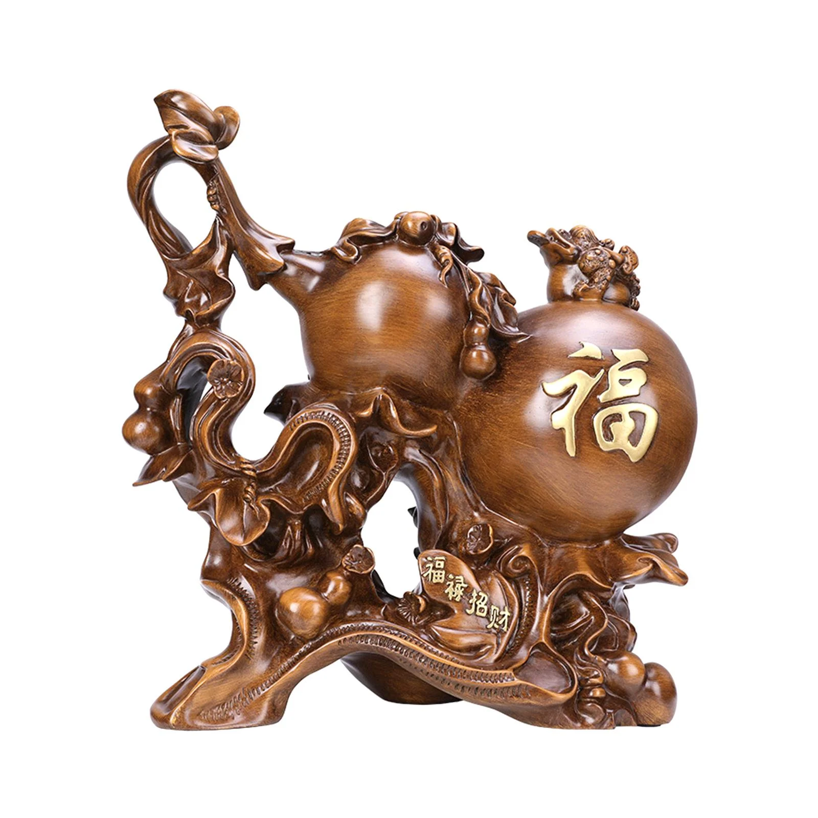 CUTICATE Chinese Feng Shui Gourd Resin Gourd Statue ,Family Gathering Wealth Decoration,Gourd Ornaments for Living Room ,Porch, Office