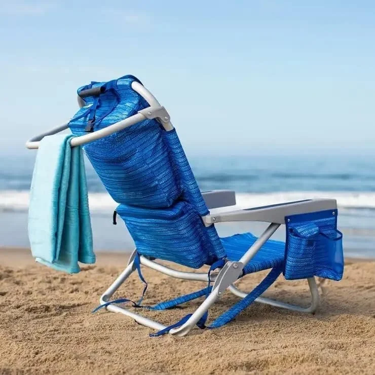 Backpack Beach Chair,Aluminum, (Sailfish and Palms)