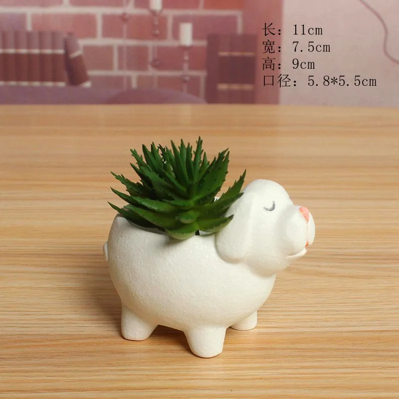 Snowflake Glazed Ceramic Succulent Planter - European Style Cartoon Minimalist Pot