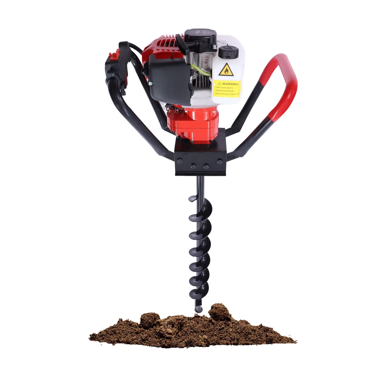 DENEST 2Stroke 43CC Gas Powered Post Hole Digger Tool+Earth Auger Drill Bit 8