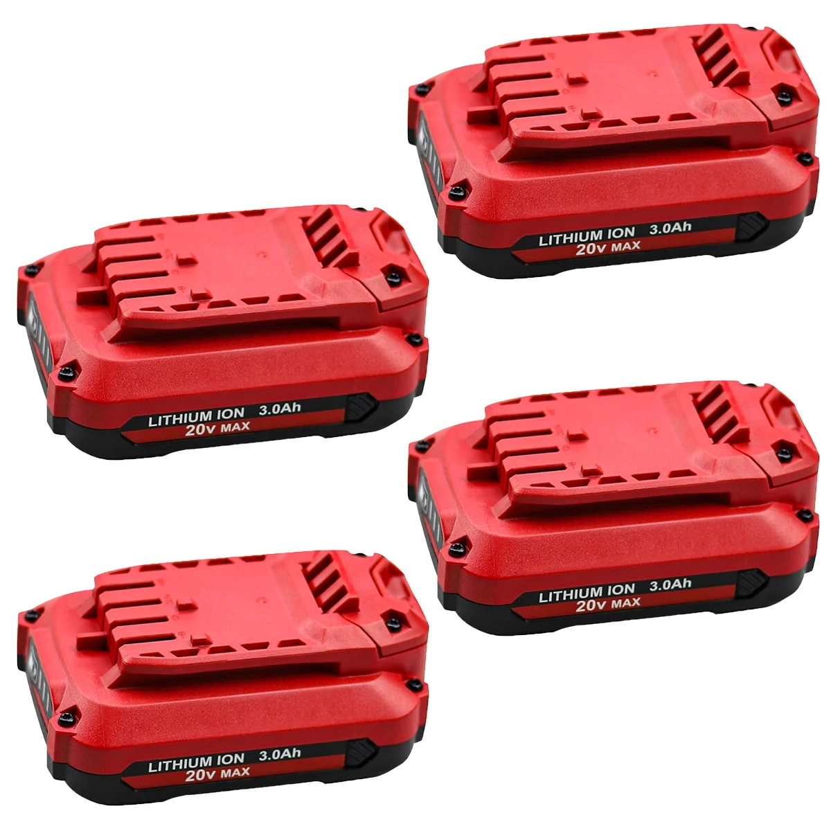4 Packs 3.0Ah 20 Volt V20 Lithium ion Battery Replace for Craftsman 20V CMCB201 CMCB202 CMCB202-2 CMCB204 CMCB204-2 CMCB205 CMCB206