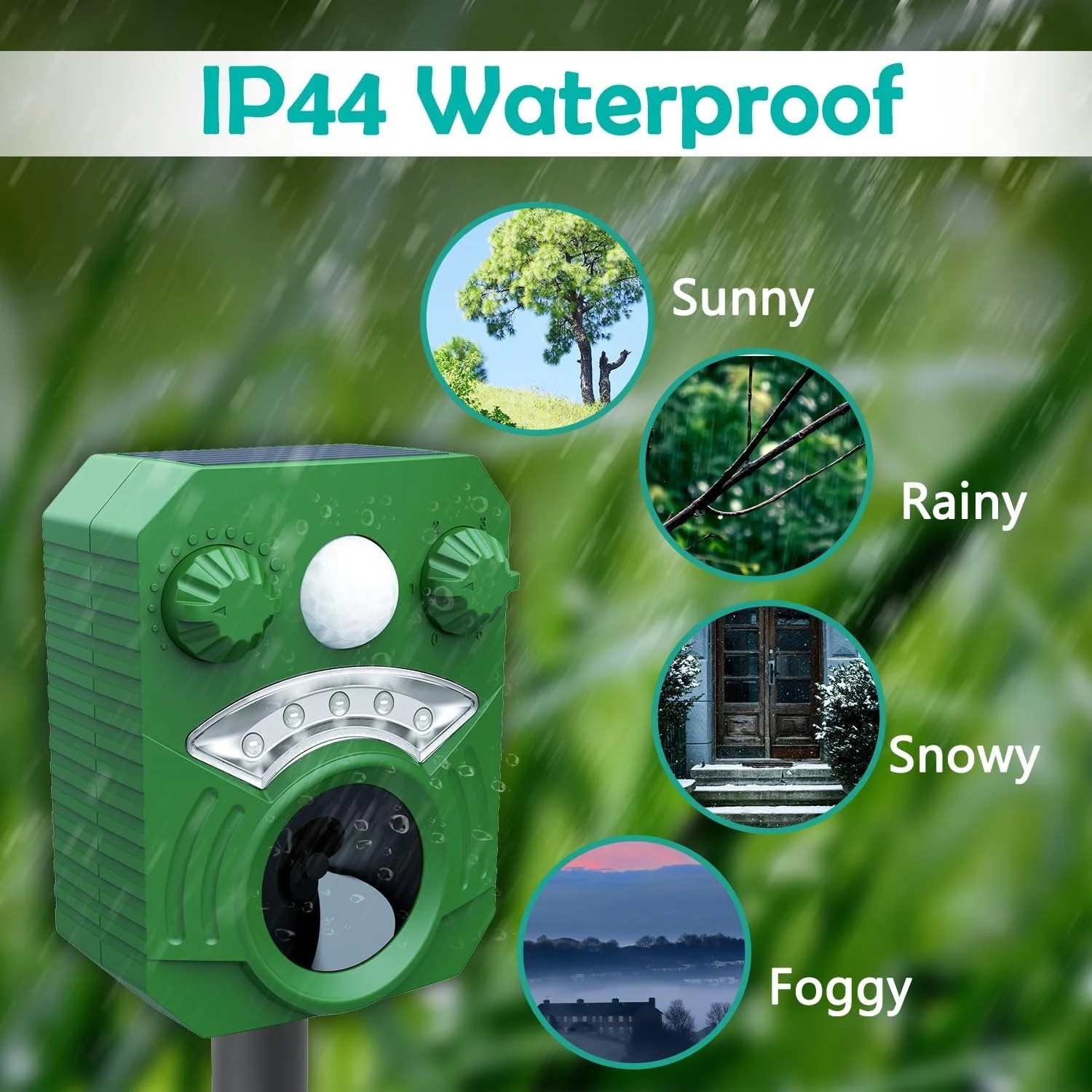 Ultrasonic Animal Repeller Solar Powered Racoon Skunk Bird Cat Deer Pest Repellent Animal Deterrent with Motion Activated Yard Keep Animals Out of Garden