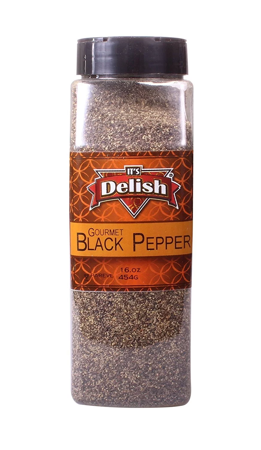 Black Pepper by Its Delish Gourmet ground, 16 oz Large Jar
