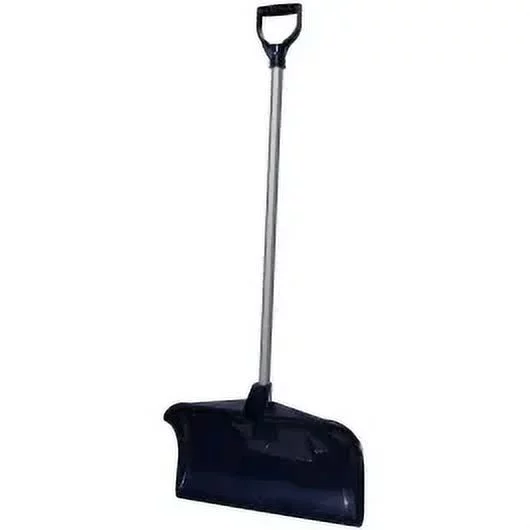 1PC Rugg 34PDB-S 34pd-S Snow Pusher, 20 in W Blade, Polyethylene Blade, Steel Handle, D-Shaped Handle, Navy