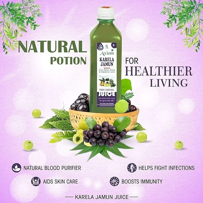 Axiom Karela Jamun Juice 500ml + Giloye Tablets