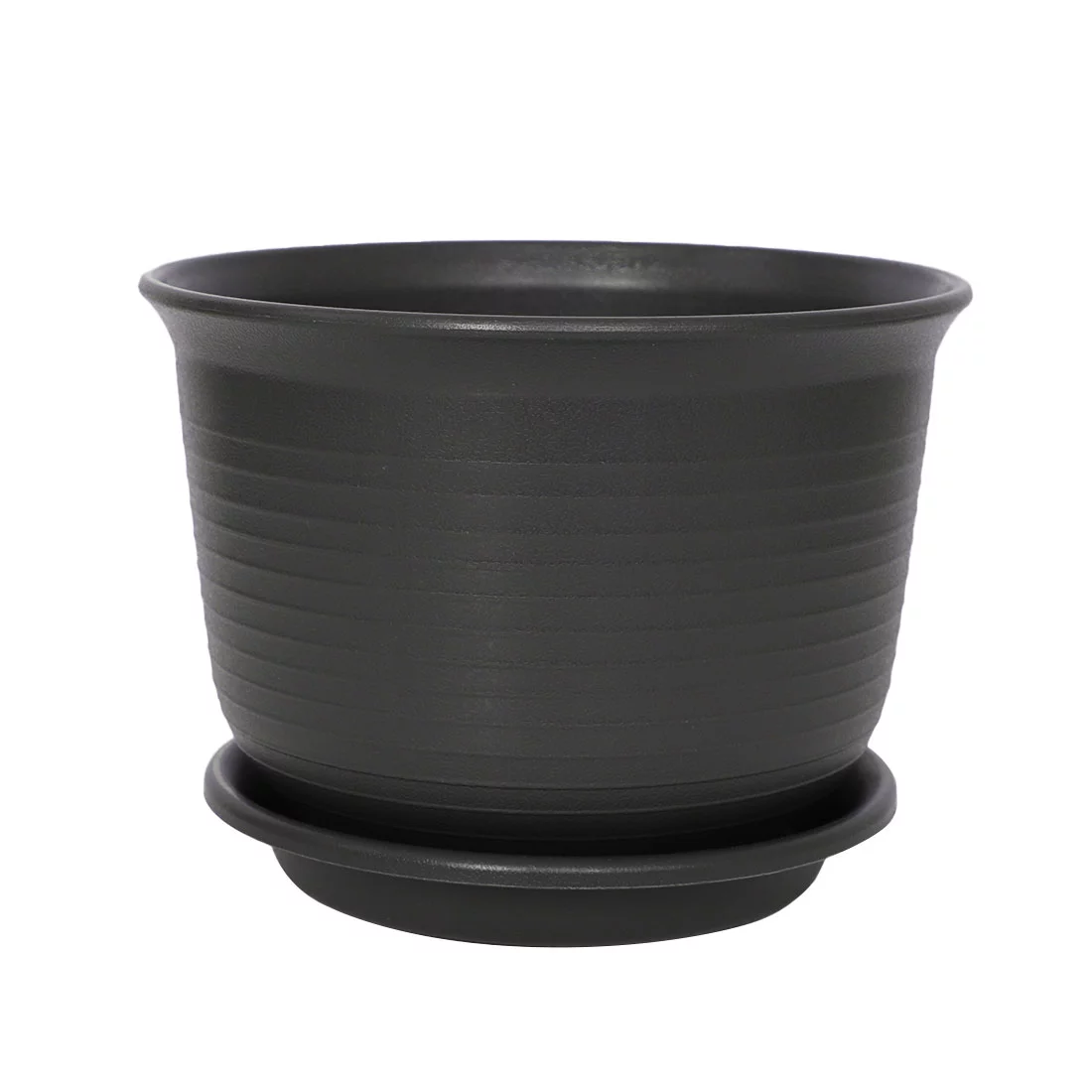 Uxcell Balcony Plastic Drainage Holes Flower Plant Pot Tray Holder Container Dark Gray