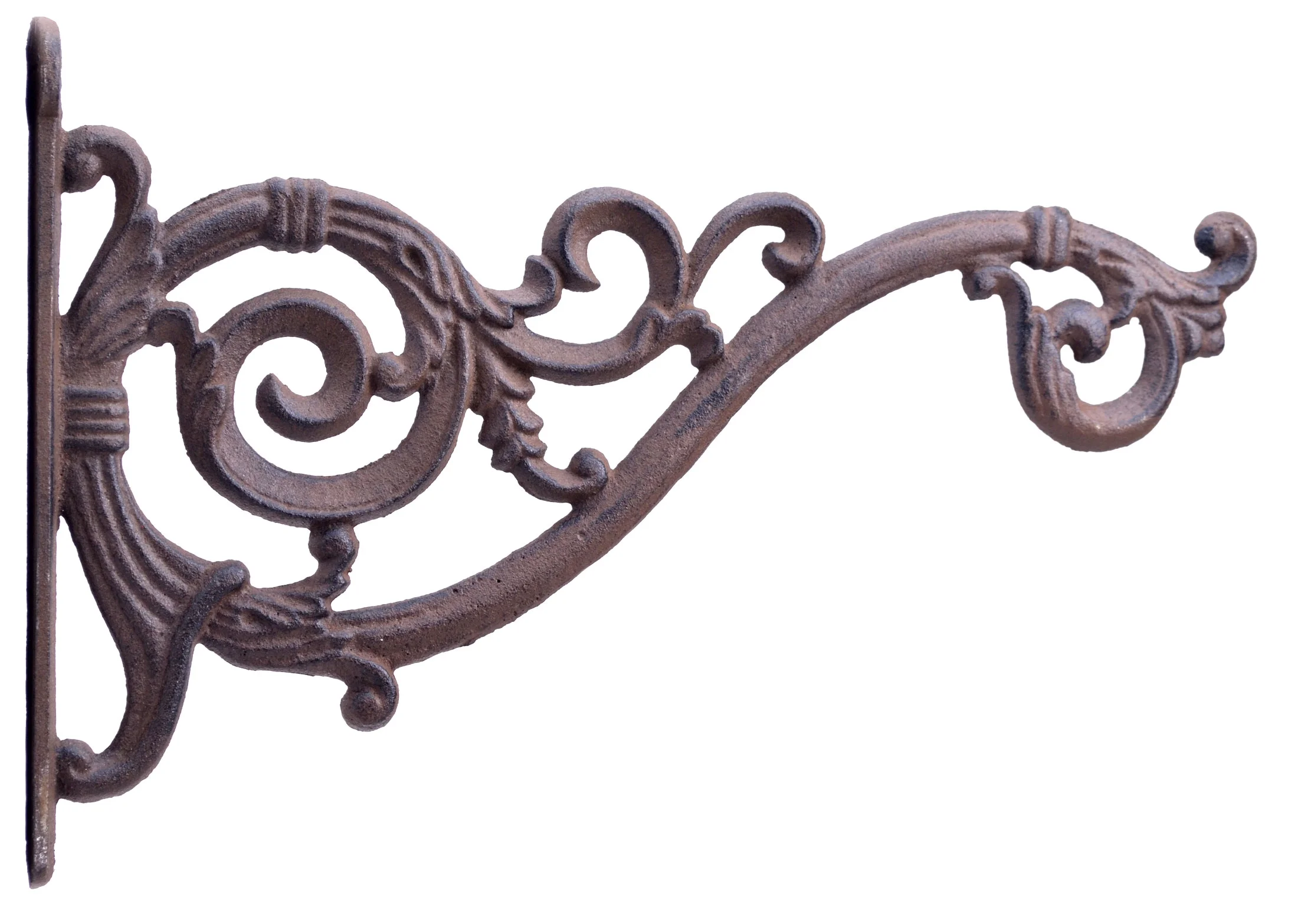 Decorative Plant Hanger - Swooping Vine - Cast Iron - 13.75