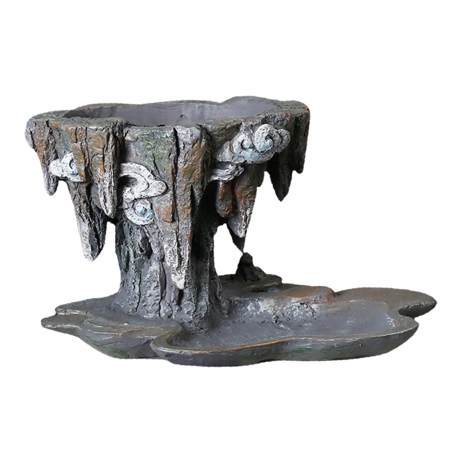 koolsoo Chinese Planter Flower Plant Pot 23.5x13.3x13.7cm Balcony Decoration Table Ornament for Dining Table Multipurpose Grey