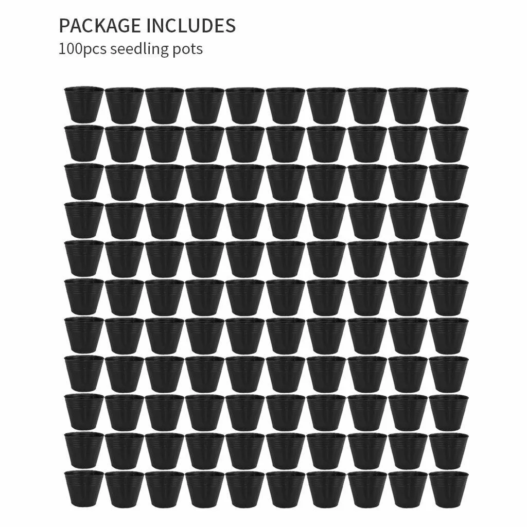 Lot Garden Plant Pots Seedlings Nutrition Cup Nursery Pot Bowl Plastic 2.6-3.5in