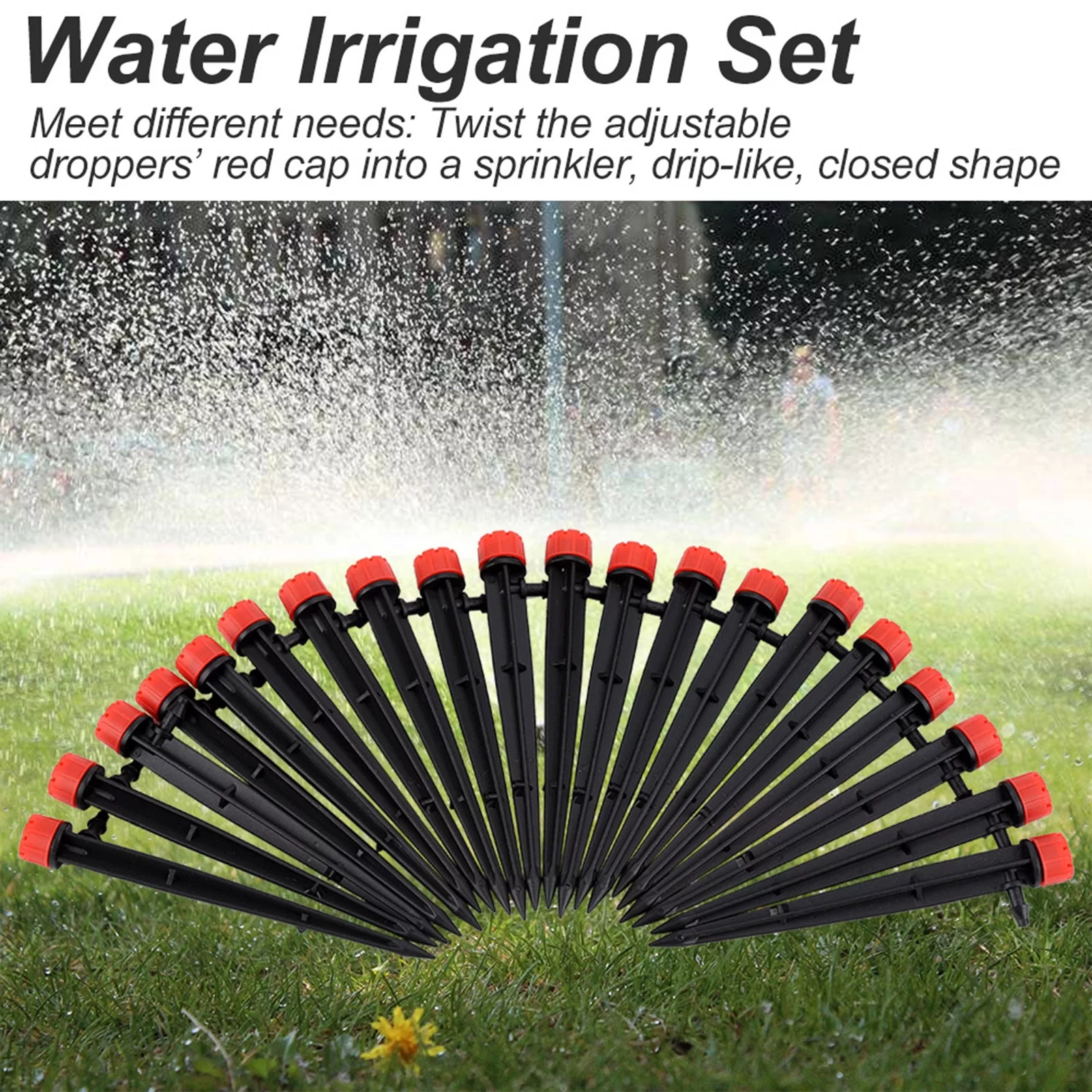 Garden Drip Irrigation System - 25 Meter Water Irrigation Set/Ground Insertion Dropper Automatic Watering Device Garden Drip Irrigation Set for Flowers Plants