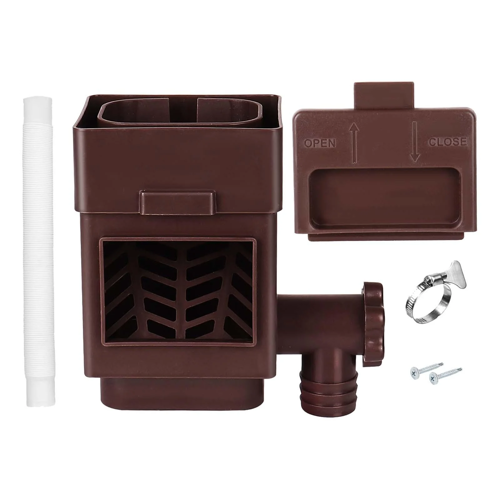 figatia Rain Water Collection System, Raindrop Collection, Rain Barrel Diverter for Downspouts Landscape Yard Watering Brown