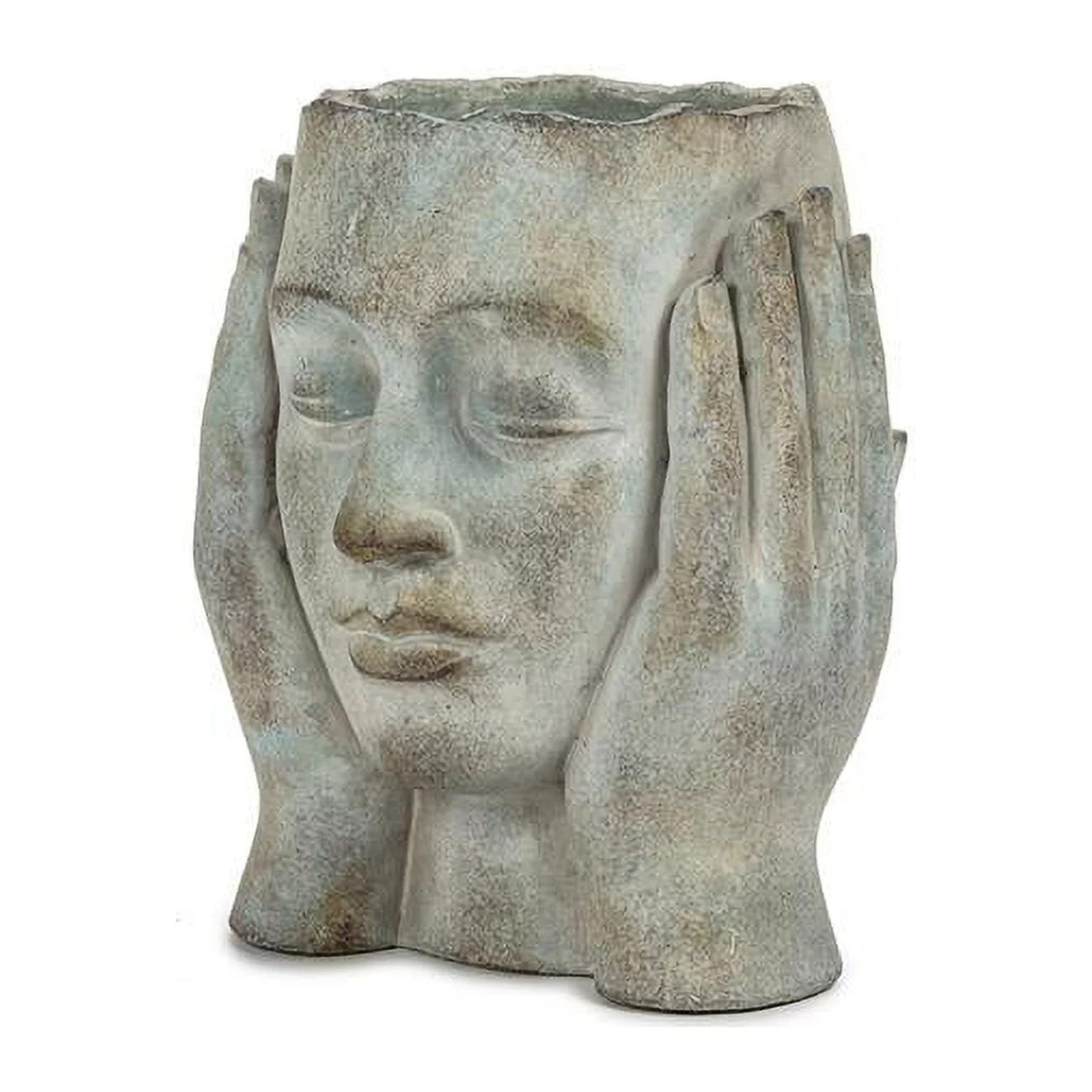 9 in. Head in Hands Planter, Grey