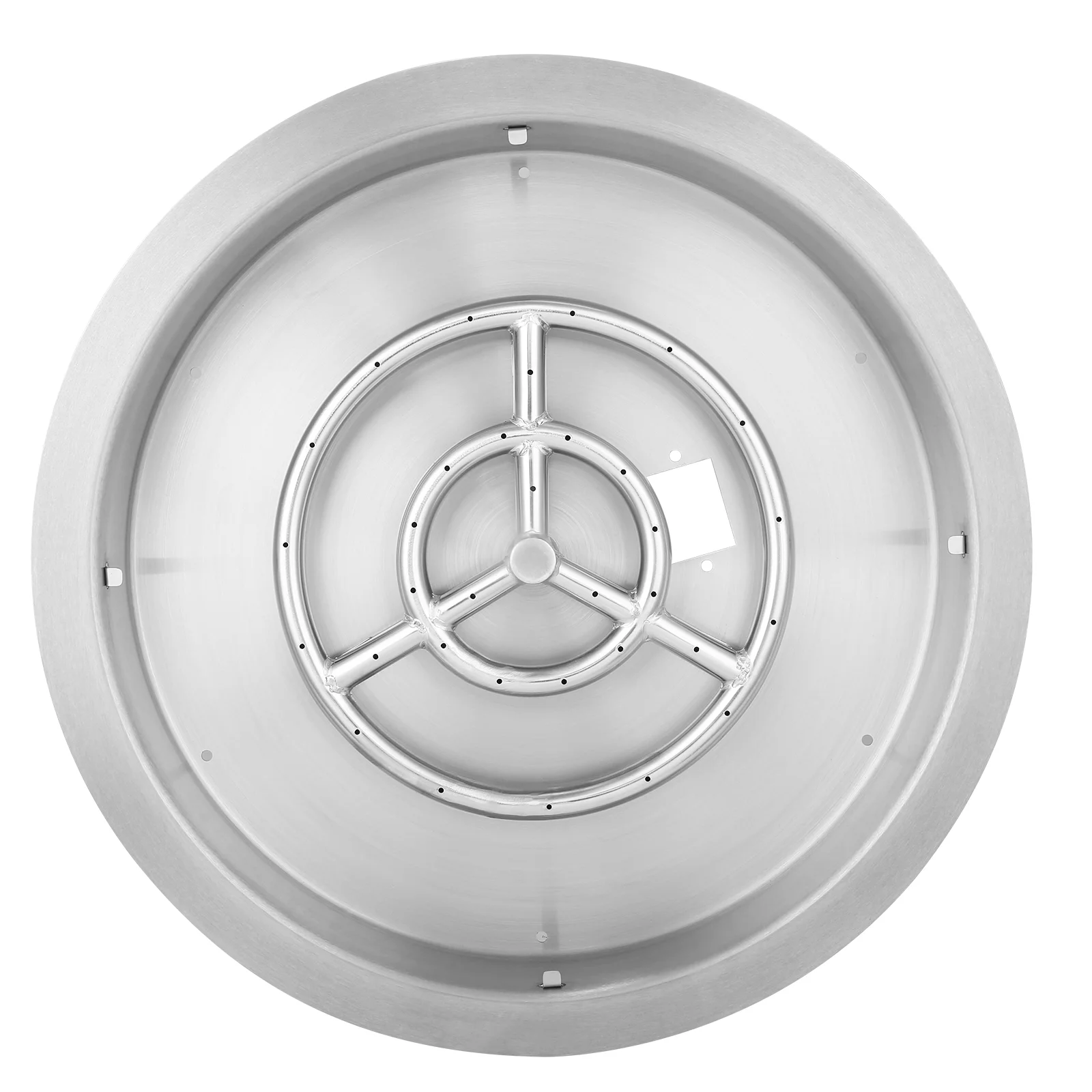 SKYSHALO Round Drop-in Fire Pit Pan Stainless Steel Fire Pit Burner 19
