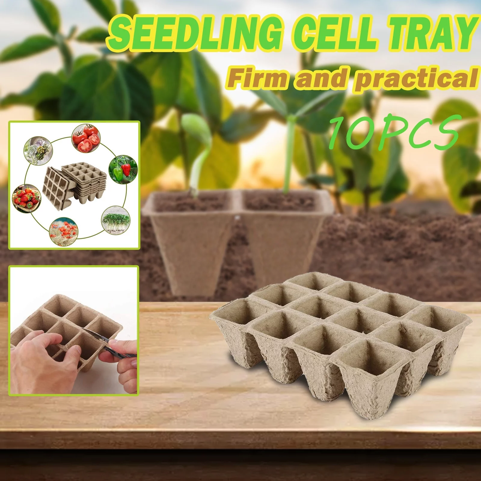 Peat Seed Tray Plant Pots Tray for Seedlings Paper Pulp Germination
