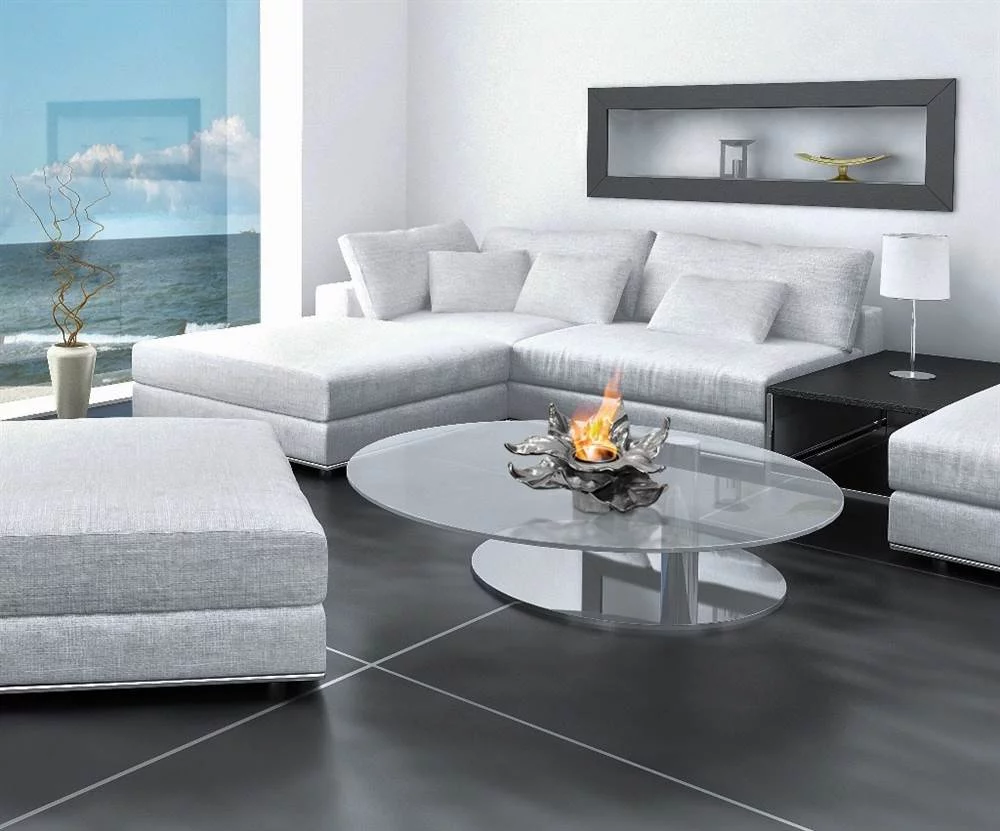 Anywhere Fireplace  Heathcote Indoor and Outdoor Gel Fuel Fireplace, Silver