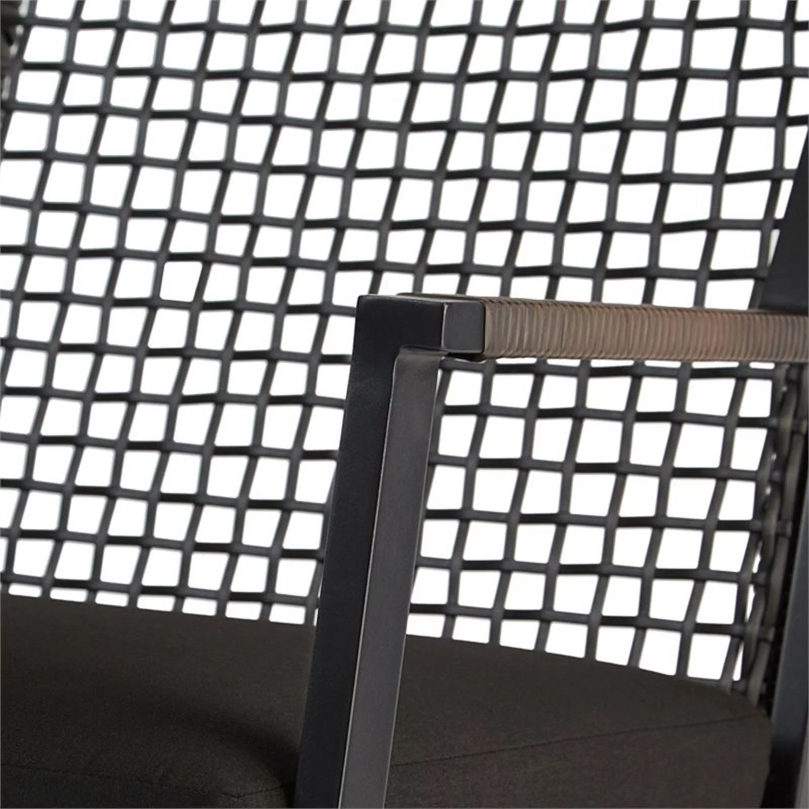 Home Square Aluminum Frame Patio Rocker Chair in Black Finish - Set of 4