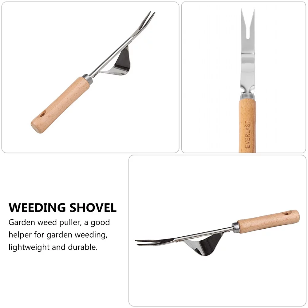 2Pcs Household Weeding Tools Wood Handle Weeding Devices Manual Weeders