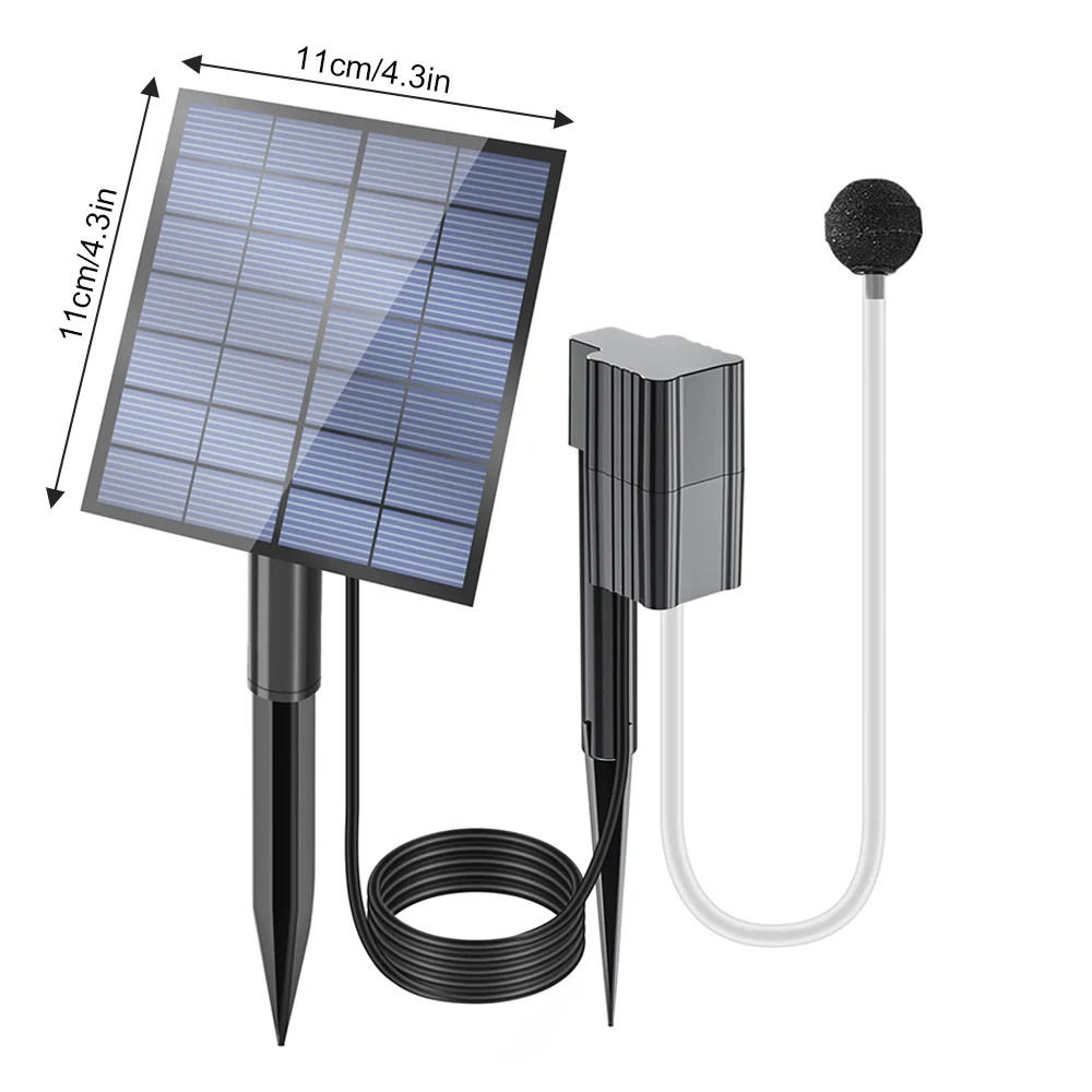 pump,1 Bubble Stone 0.6l/min Solar With 1 Bubble Stone And Spike Air Pump 0.6l/min And Spike Powered Pump Bath Solar Pond Aerator Pond Aerator 2.5w/7v Pump Diy