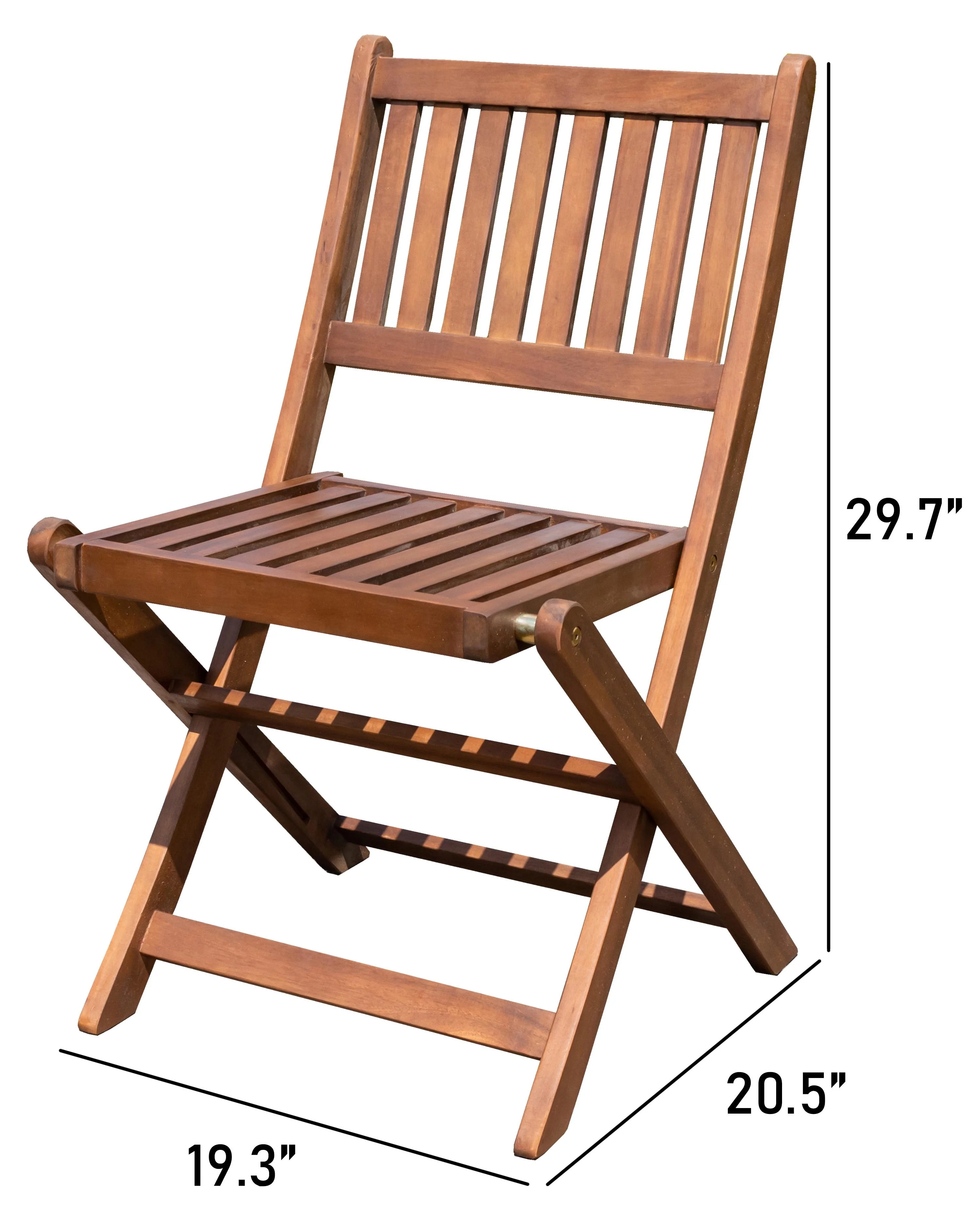 Zoovilla Acacia Folding Dining Chairs, Brown - Set of 4