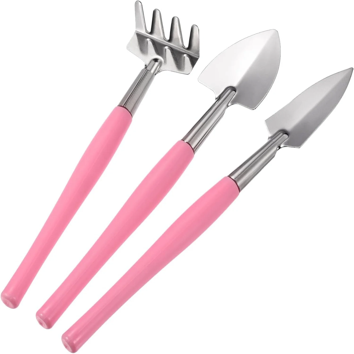 Efficient Reliable Pink Essential Garden Hand Tools - Stylish Perfect 3-Pack for Tending to Your Vegetable Field  Digging in Your Garden  or Caring for Your Balcony Plants - Ideal Gardeni