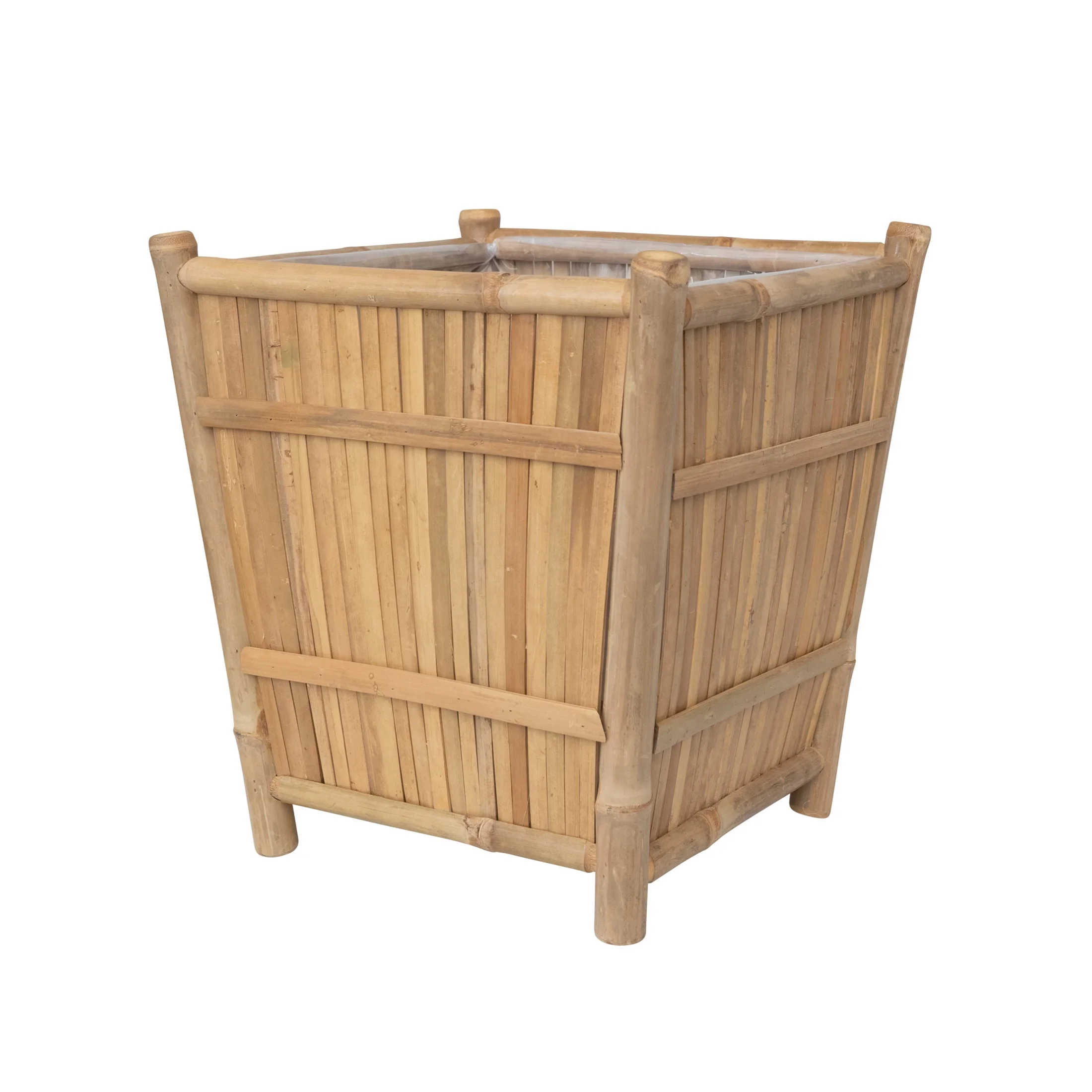 Creative Co-Op Creative Co-Op Handmade Bamboo Footed Planter with Plastic Liner, Natural
