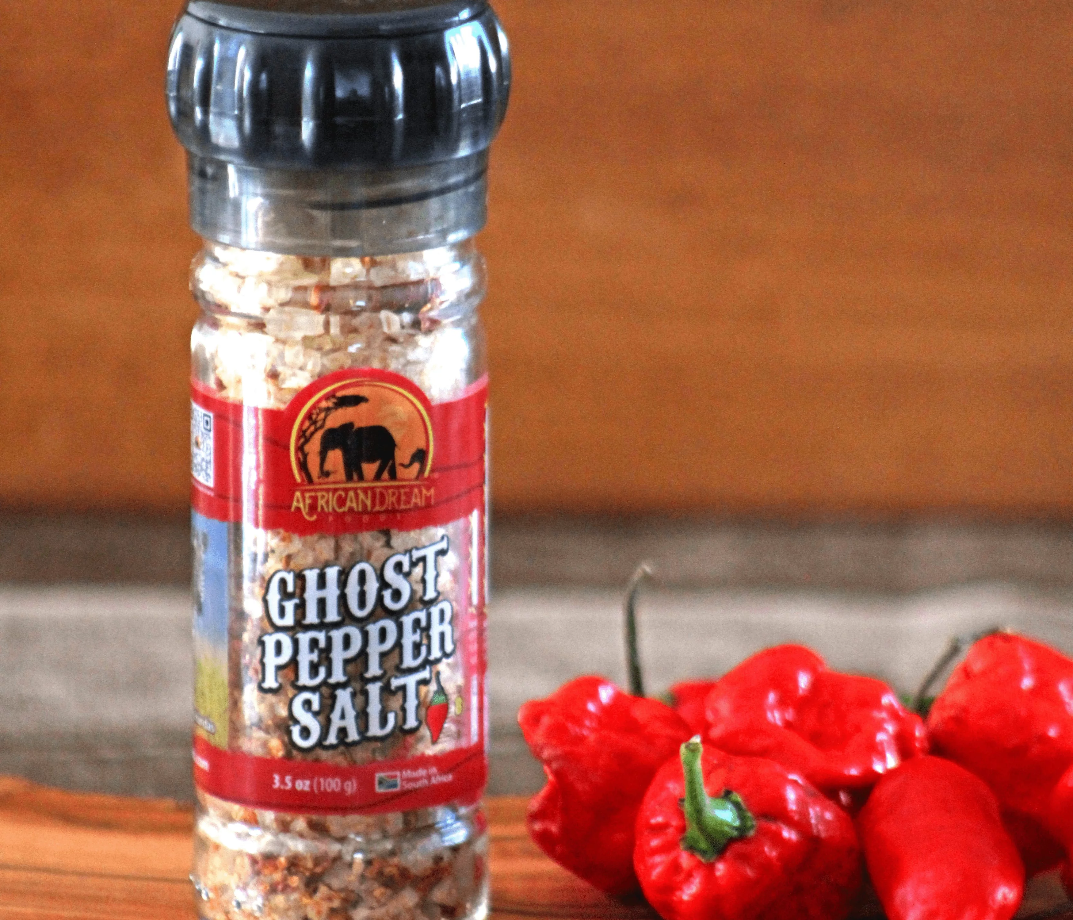 African Dream Foods Ghost Pepper Salt with Grinder (3.5oz)