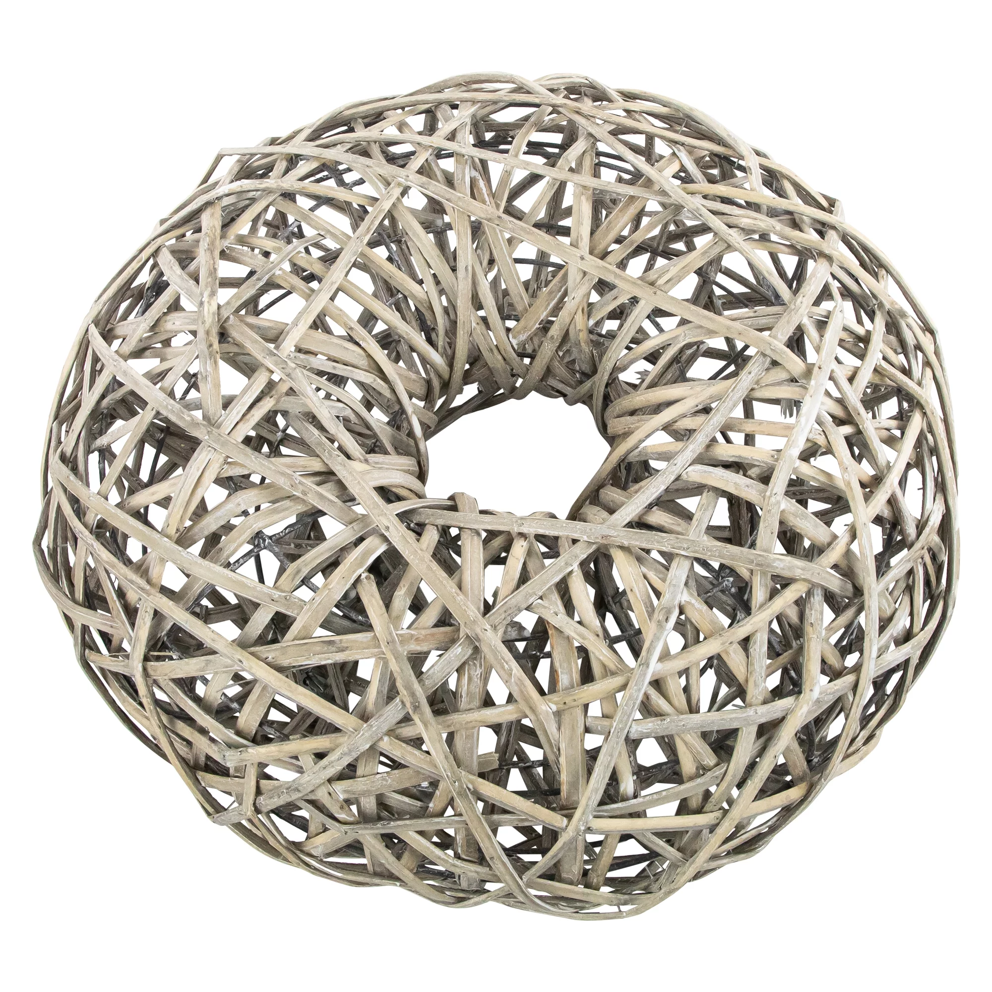 Allstate Rustic Gray Willow Artificial Wreath, 19-Inch, Unlit