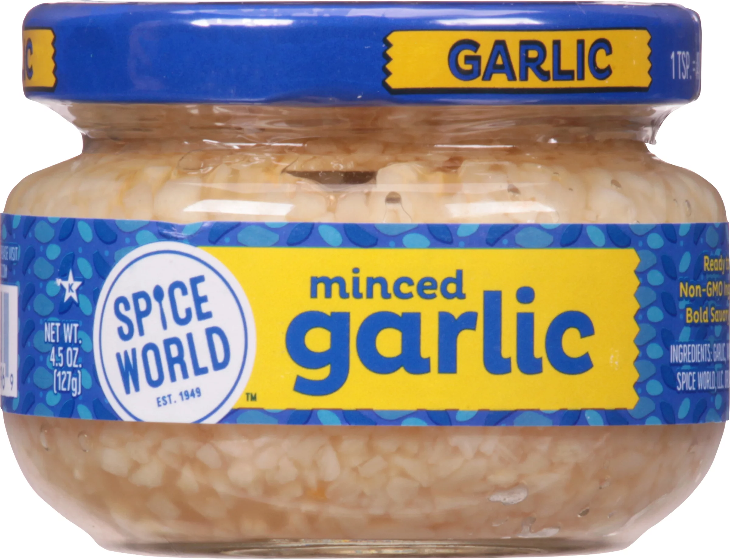 Spice World Minced Garlic, Jar, 4.5 oz