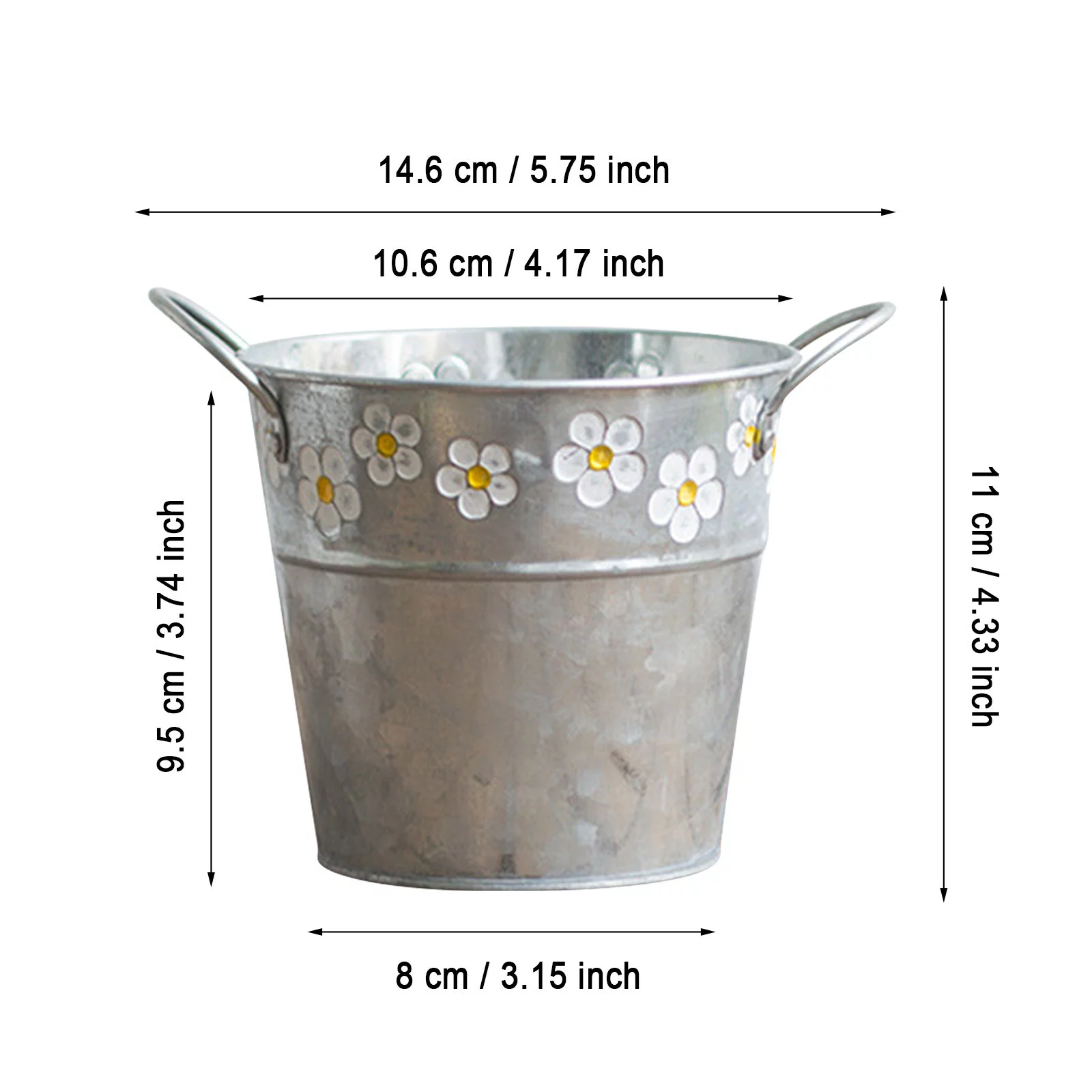 ZiSUGP Dried Flower Flower Vase Flower Bucket Flower Flower Arrangement Balcony Flower Pot Iron Bucket Retro Old Wrought Iron Hanging Bucket 1PC Garden Tools