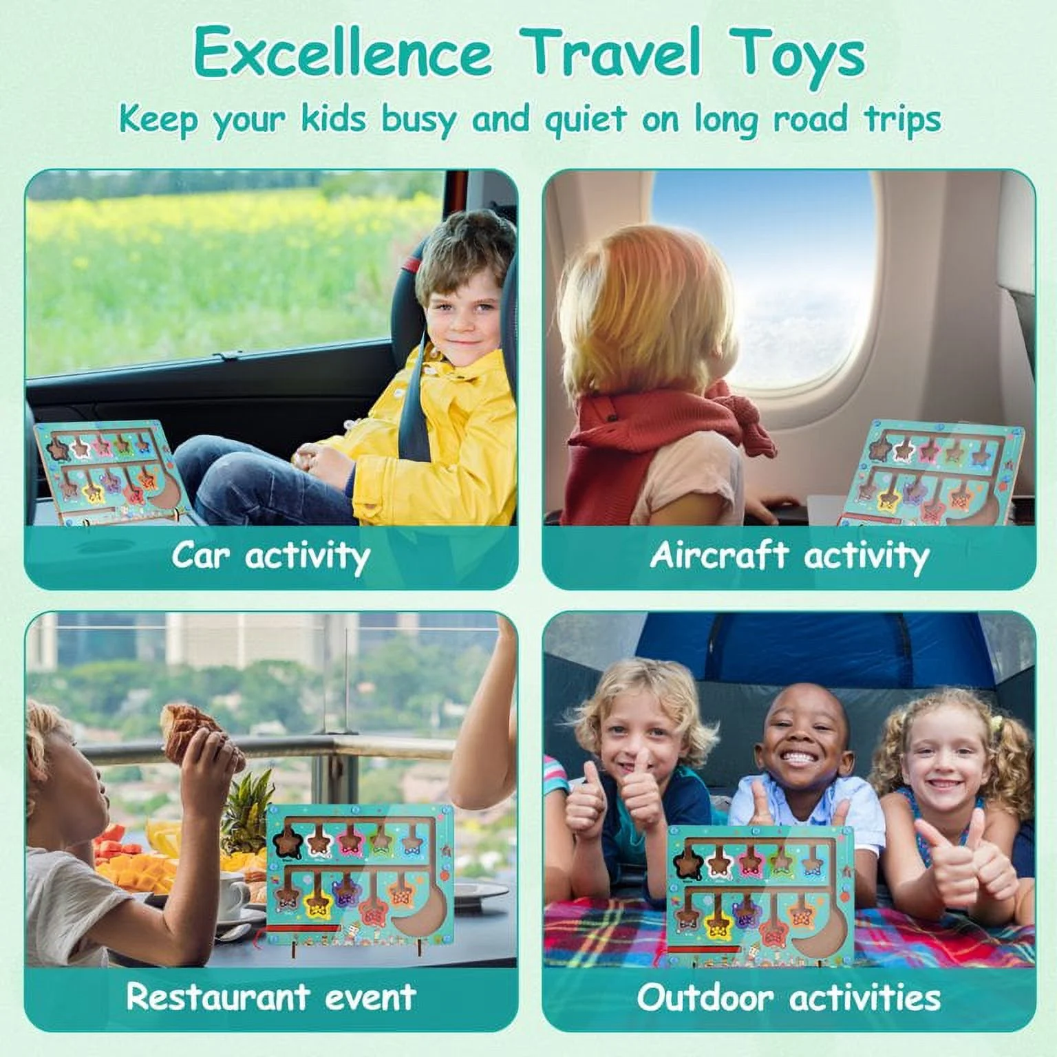 Magnetic Color & Number Maze - Montessori Wooden Color Matching Learning Counting Puzzle Board