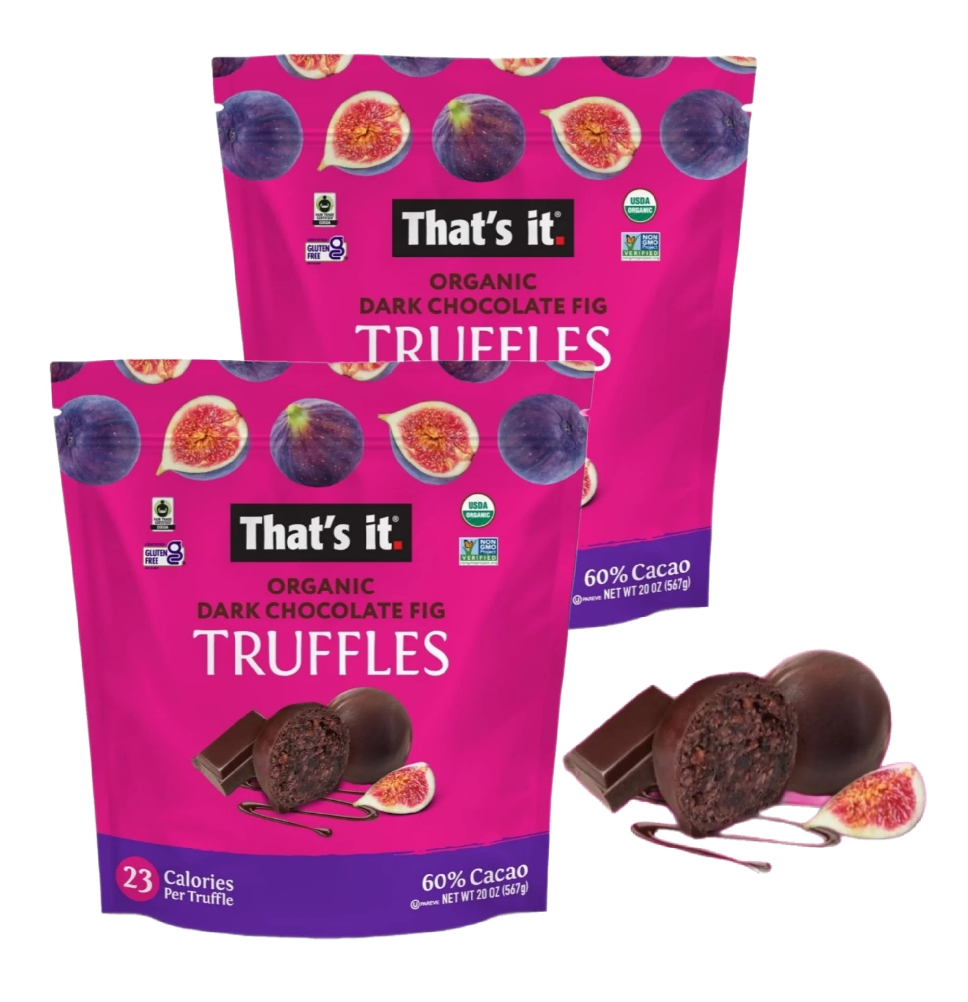 That's It Organic Fig Truffle, Dark Chocolate and Fig (20 Ounce) 2 Pack - Gluten Free - Non GMO - Paleo
