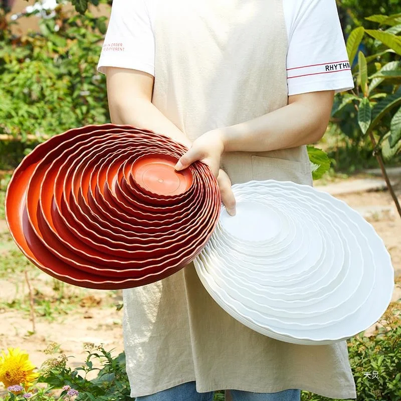 Flower Pot Tray Plastic Circular Chassis Pads Of The Flower Tray Base Potted Flower Base Green Water -Connected Water Disk Garden Art Round Type [12 Pack] Green Ht160# Inner Diameter 13Cm