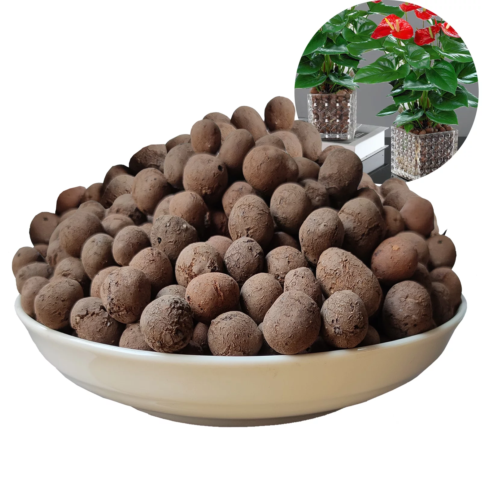 Hydroponic Clay Pebbles 4lbs 8mm -16mm Organic Expanded Plant Grow Media for Hydroponic Gardening, Orchids, Drainage, Decoration, Succulents