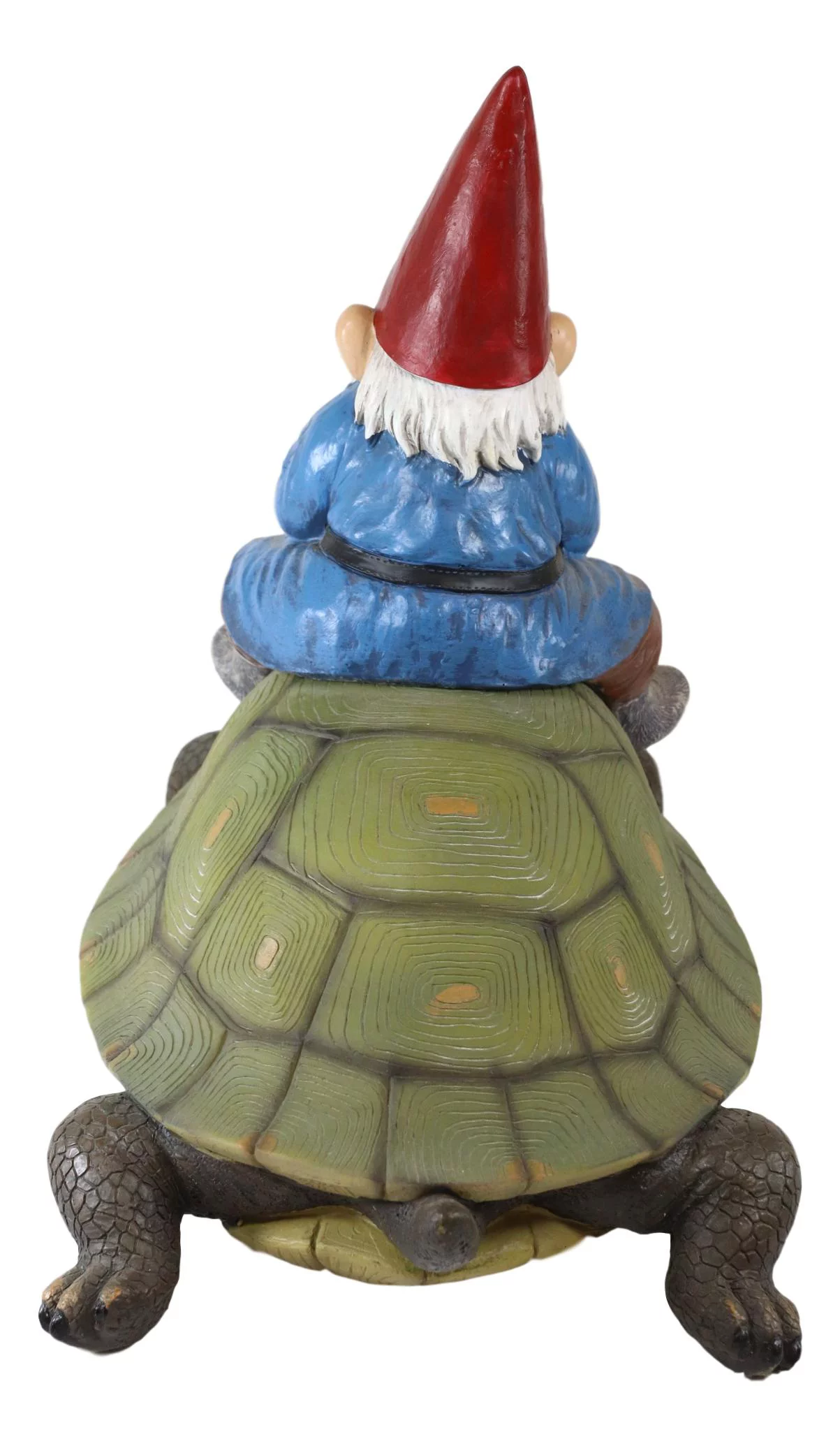 Ebros Large Whimsical Mr. Gnome Riding Giant Turtle Garden Statue 17.25