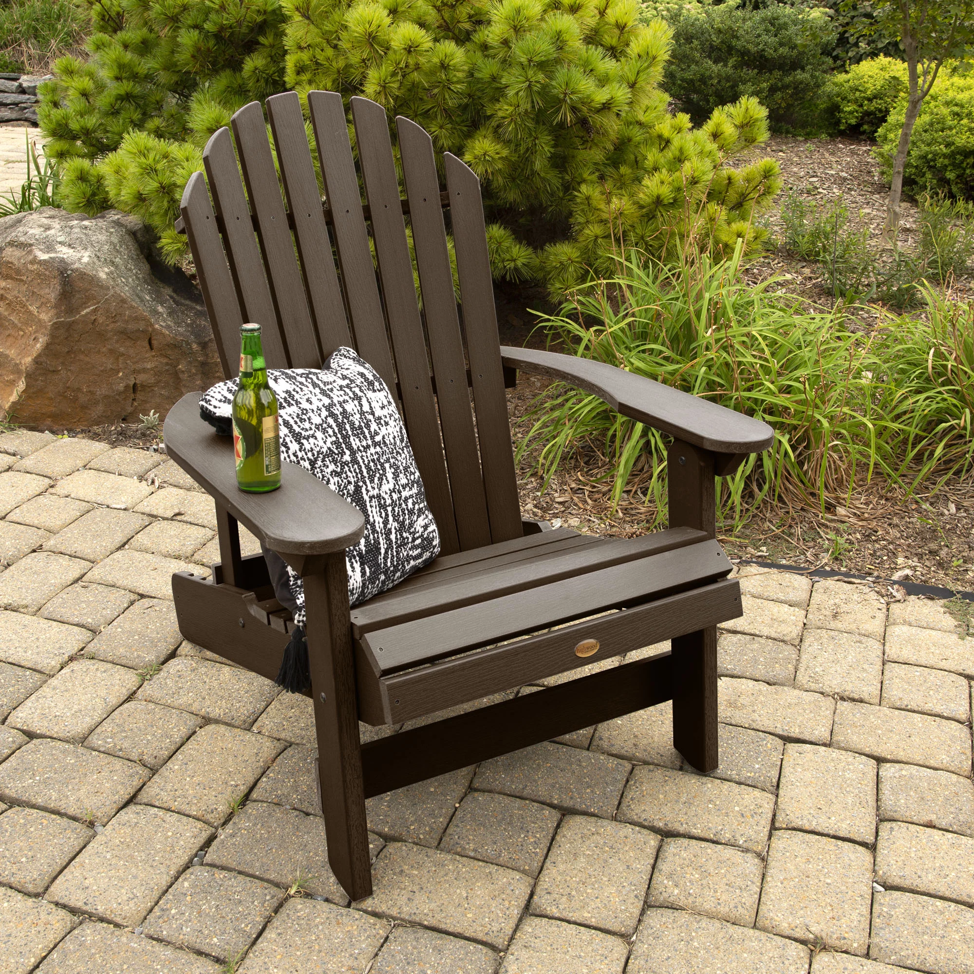Highwood 2pc King Hamilton Folding & Reclining Adirondack Set with 1 Easy-add Cup Holder