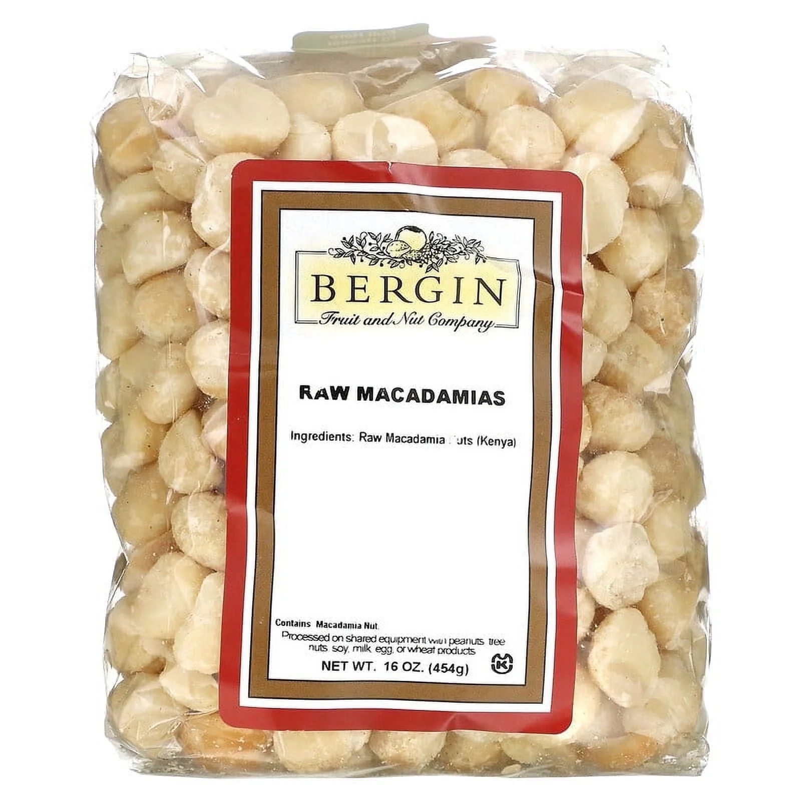 Bergin Fruit and Nut Company Raw Macadamias 16 oz (454 g)