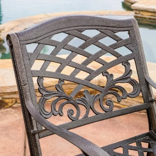 Christopher Knight Home Sarasota Aluminum Outdoor Chair by  (Set of 2) - N/A Hammered Bronze
