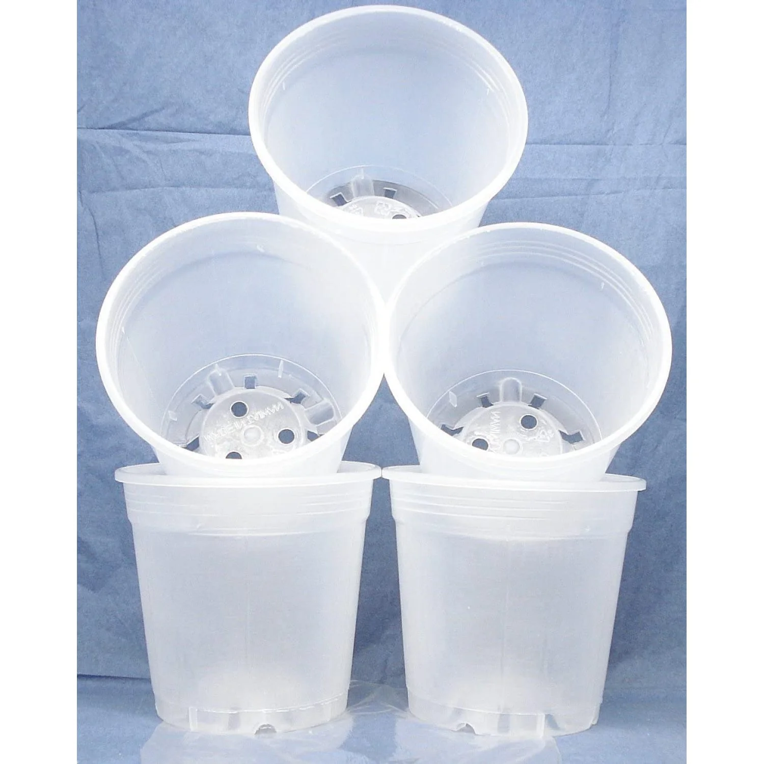 Clear Plastic Pot for Orchids 6 inch Diameter - Quantity 6