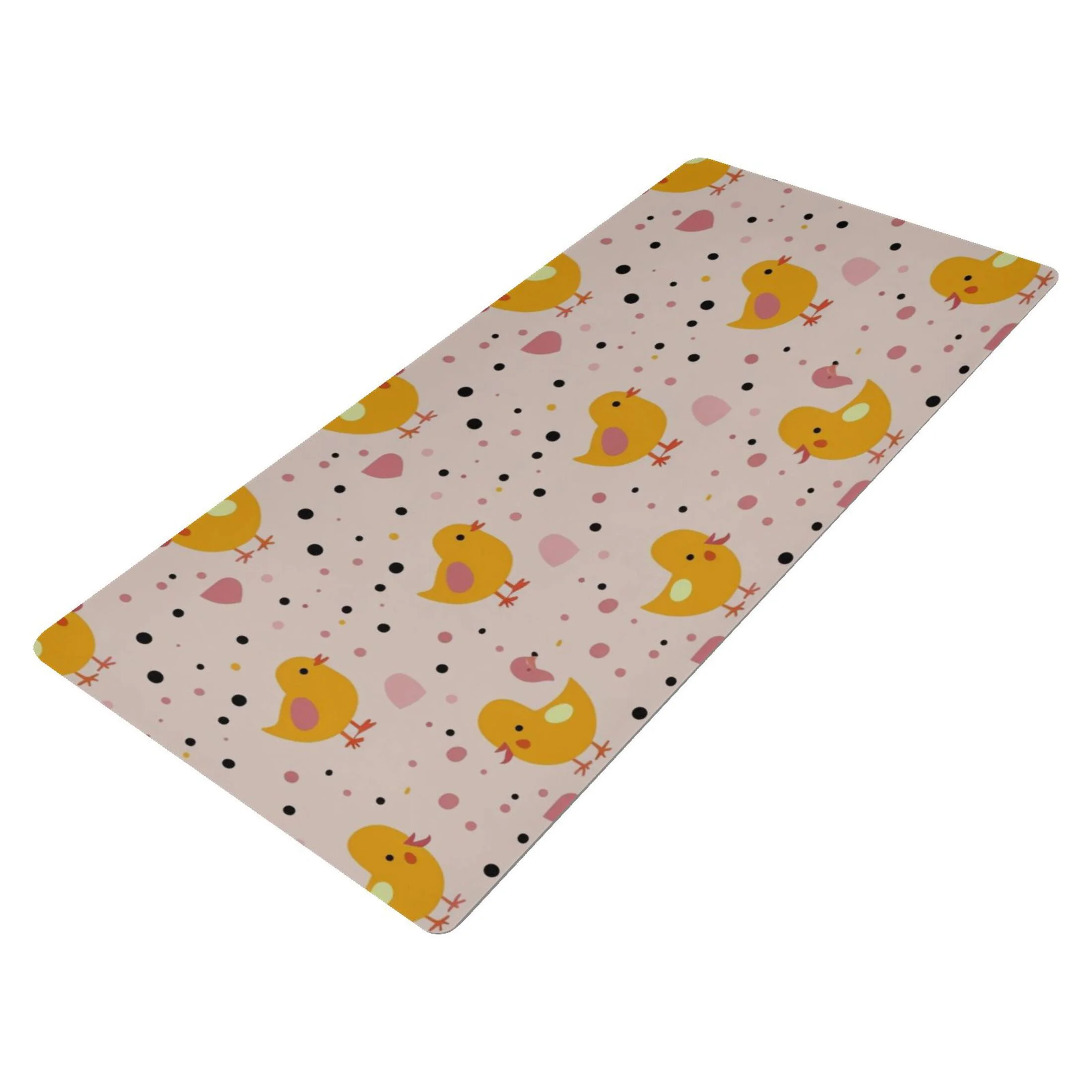 Cute Ducks and Polka Dots Desk Mats Large Mouse Pad Long Keyboard Computer Rubber Base Non-Slip Mats Accessories Decor for Office Home 16.5