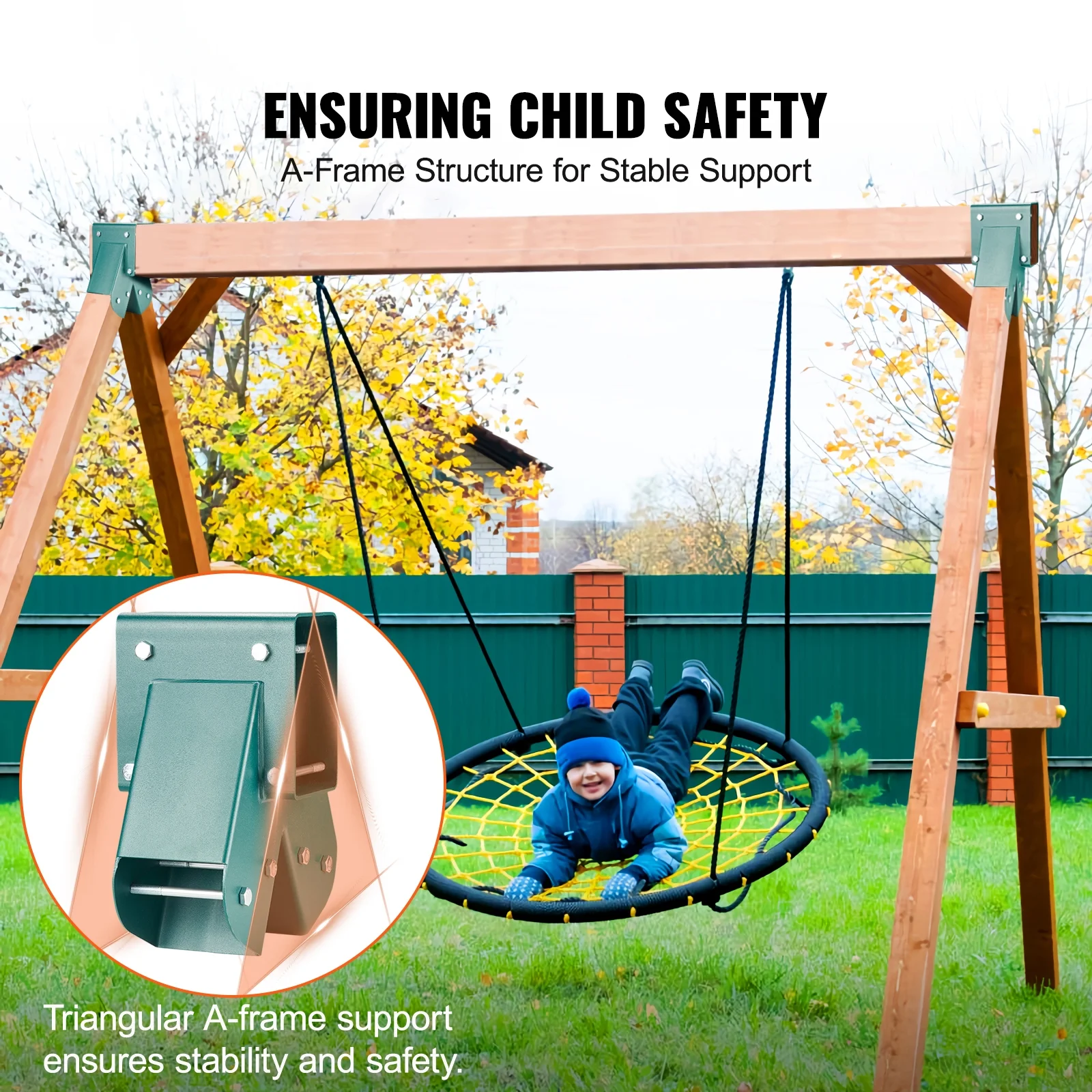 SKYSHALO 1-2-3 A-Frame Brackets for Swing with All Mounting Hardware, Green