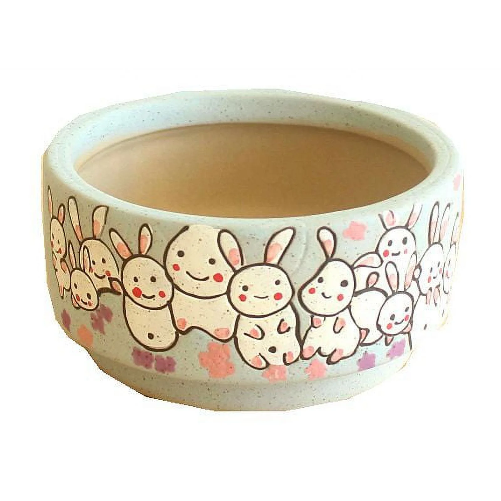 Hand-painted Rabbit Succulent Planter - Korean Style Ceramic Flower Pot for Desktop