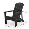 Noble House Hunter Adirondack Chair with Retractable Ottoman (Set of 2) Black